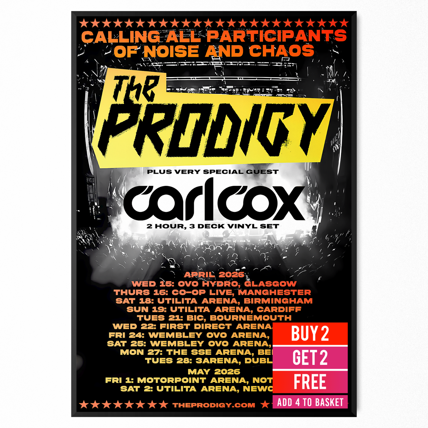 The Prodigy Poster UK & Ireland Tour Poster For The Prodigy Fans Rock Poster