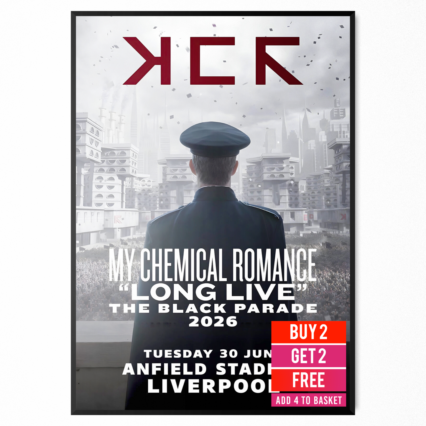 My Chemical Romance Music Poster Liverpool Concert Poster For MCR Fans A5-A3
