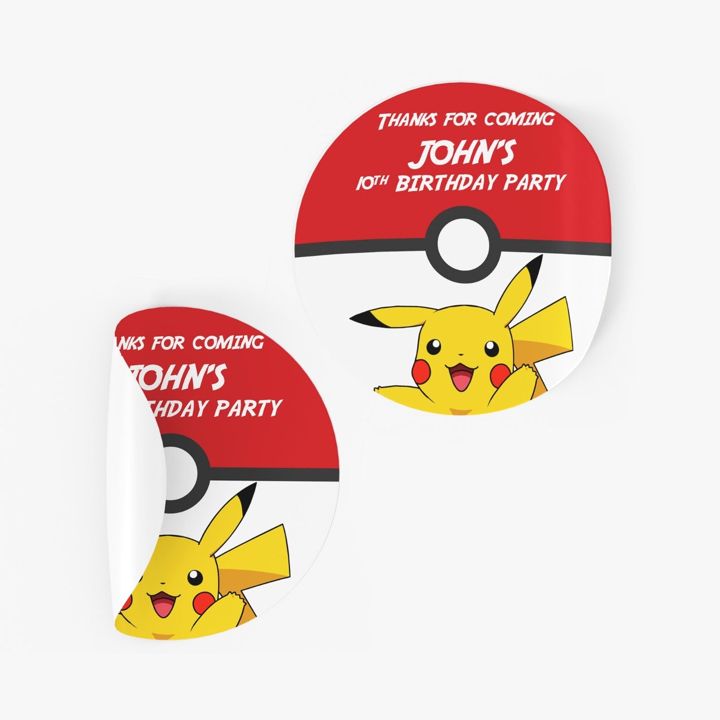 Pokemon Birthday Stickers Personalised Wall Stickers Seals Party Bag Gift
