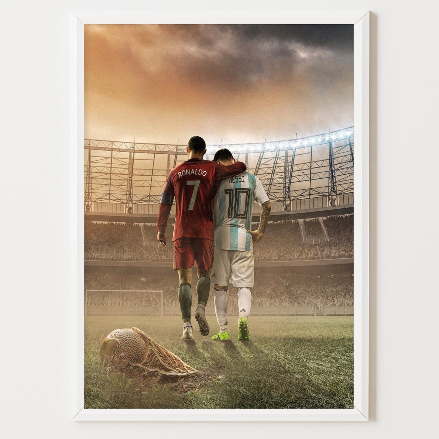 Cristiano Ronaldo Lionel Messi Football Legends Poster Wall Picture Messi Poster