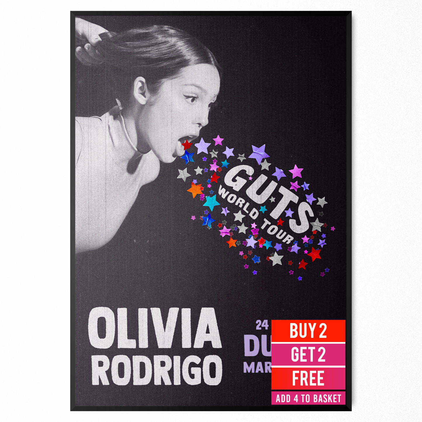 Olivia Rodrigo Guts Tour 24th June Concert Poster Print For Oliva Rodrigo Fans