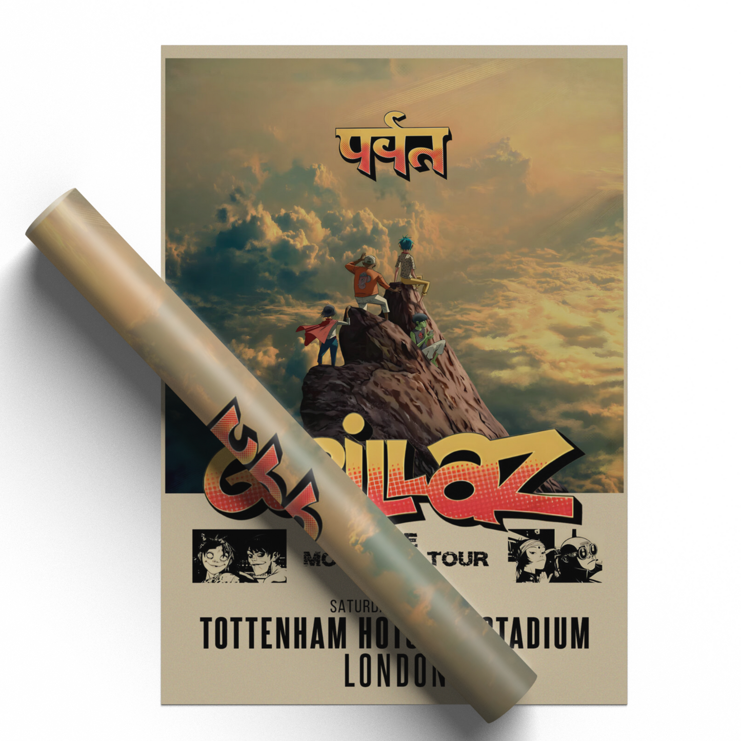 GORILLAZ THE MOUNTAIN TOUR POSTER Tottenham Hotspur Stadium 2026 LONDON A5-A3