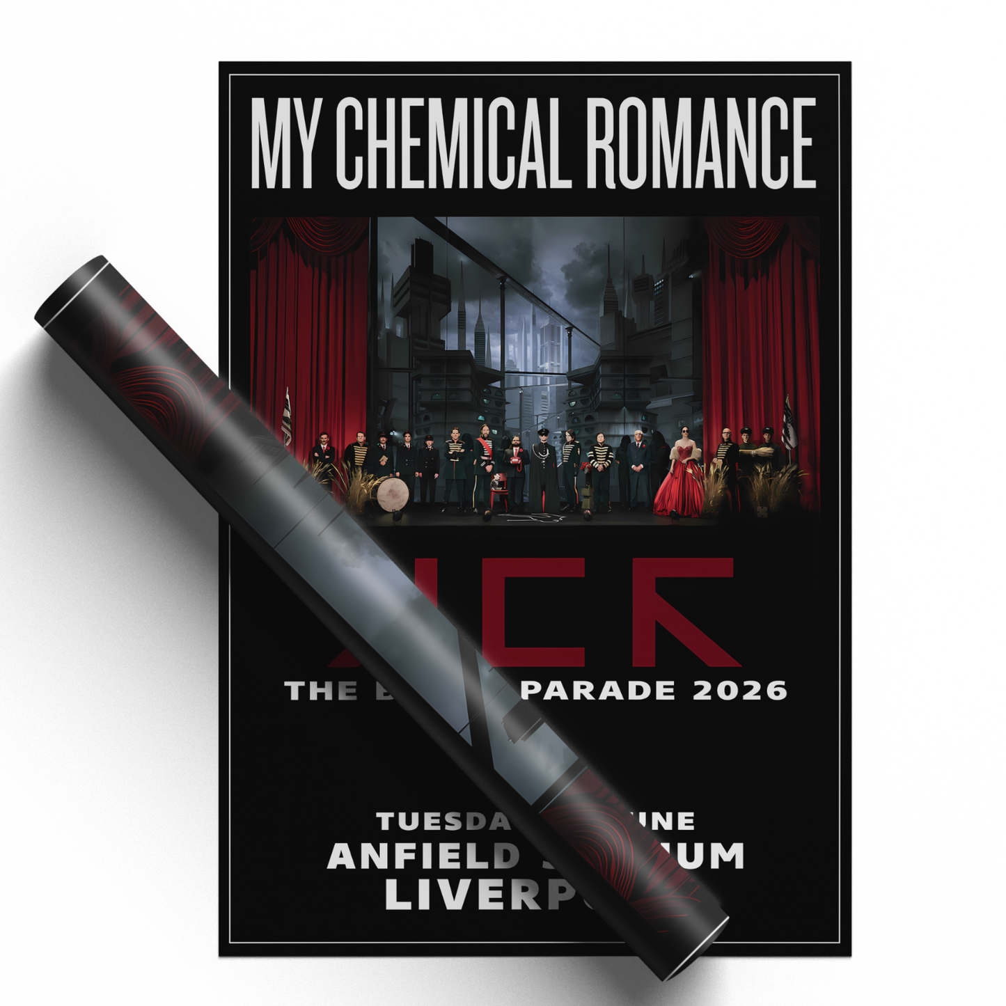 My Chemical Romance Music Poster Liverpool Concert Print For MCR Rock Fans