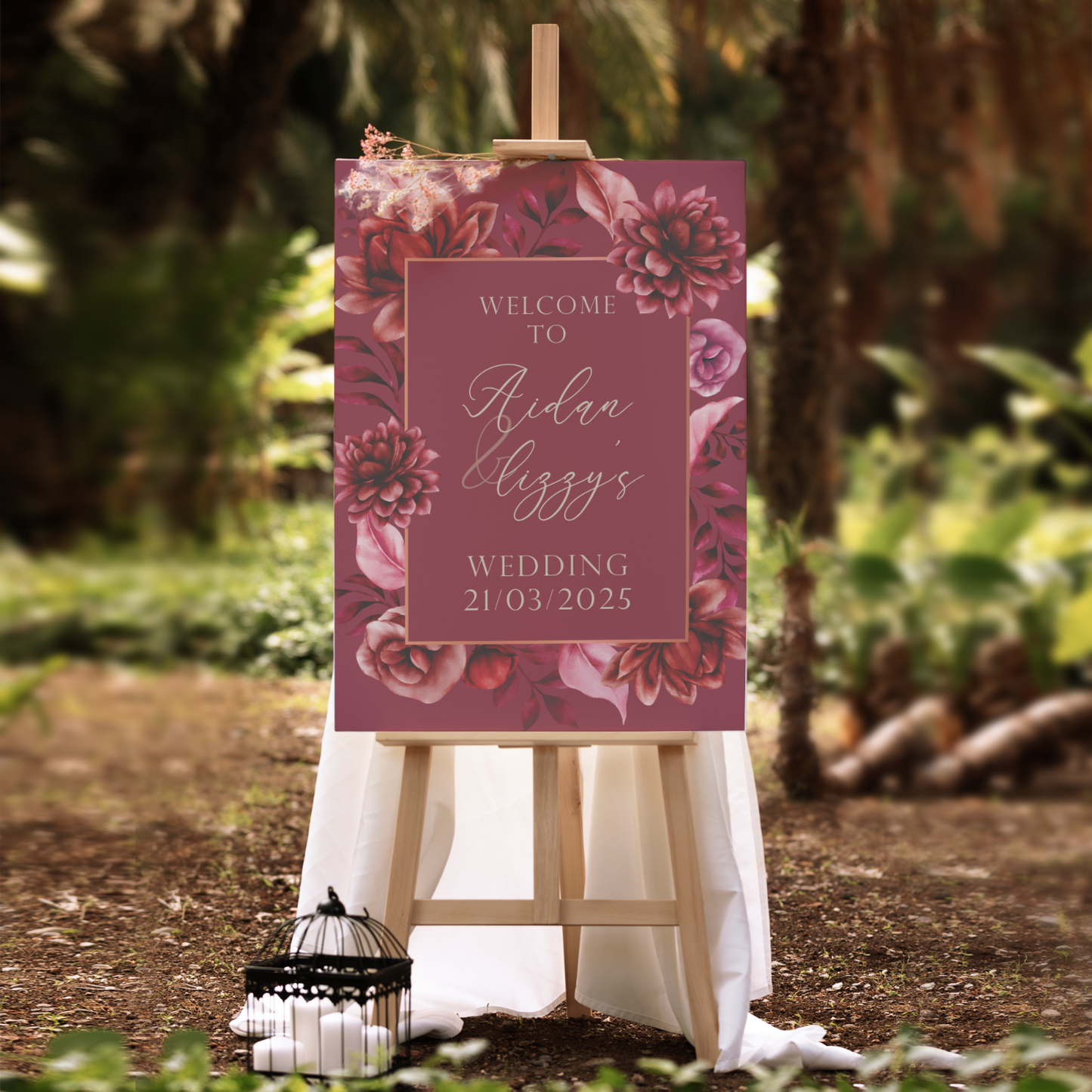 Wedding Sign Entrance Poster Customisable Welcome to Our Wedding Personalised