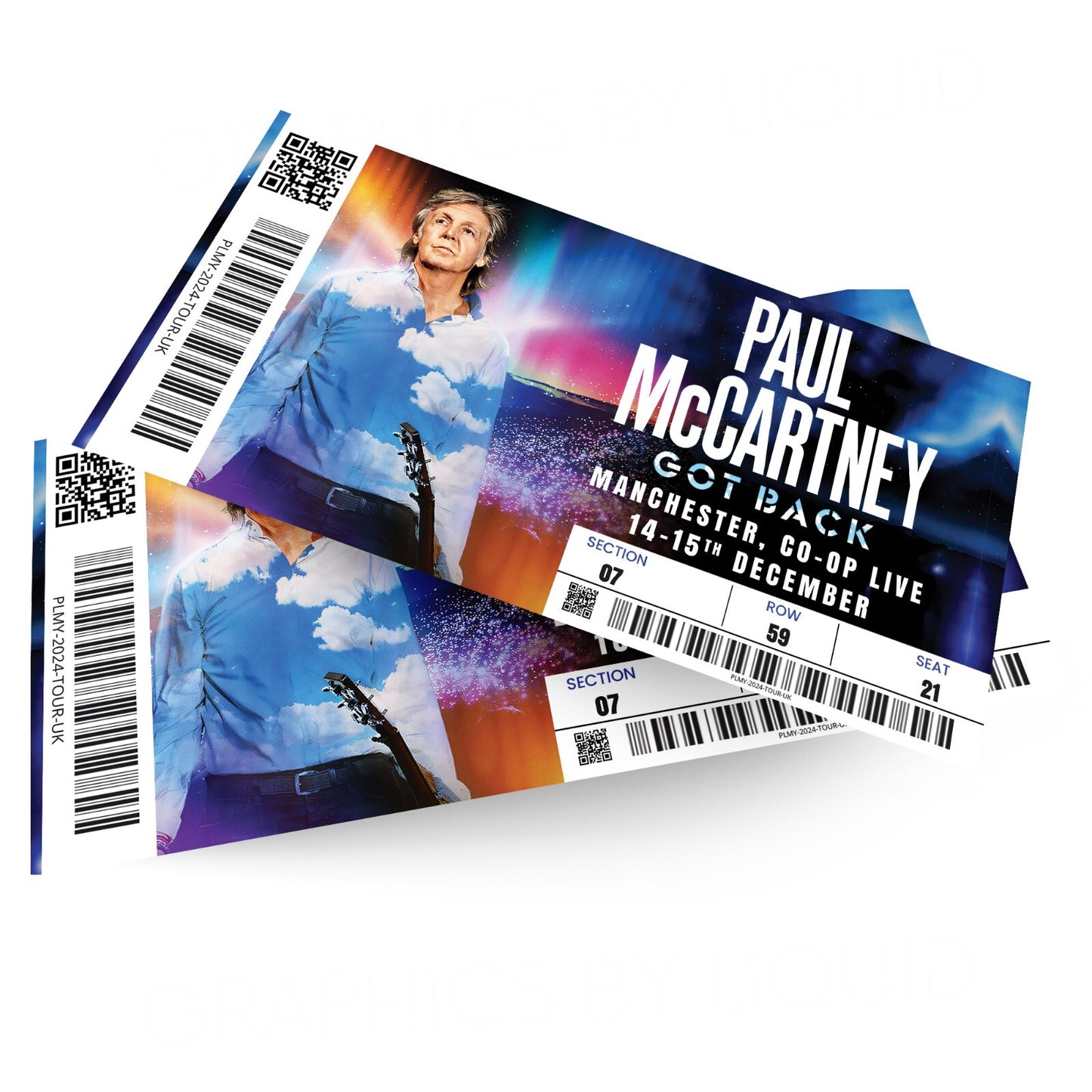 Paul McCartney Music Concert Ticket Got Back Tour Personalized Gift Ticket