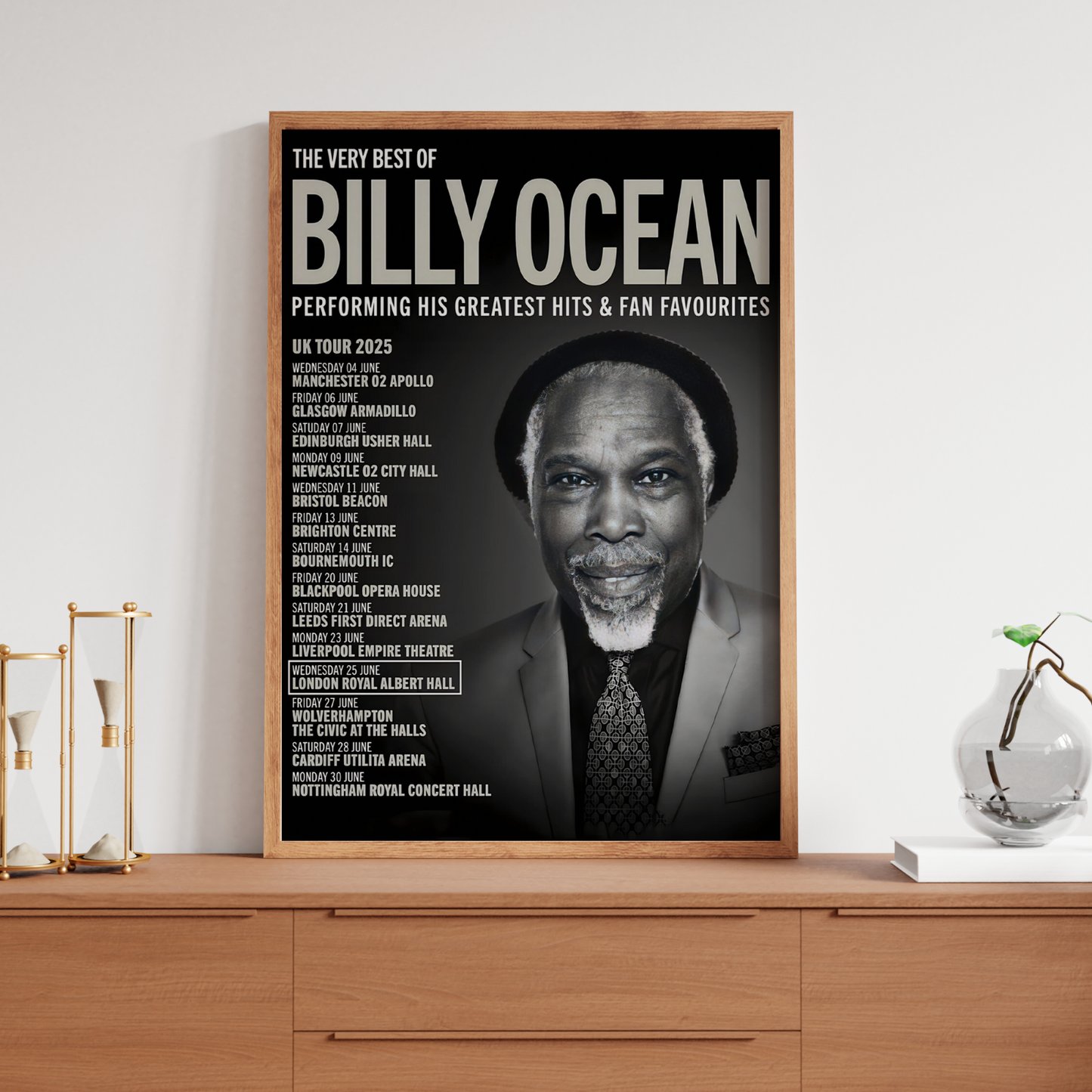 Billy Ocean 2025 UK Tour Music Poster Print Gig Poster UK Dates For Billy Fans