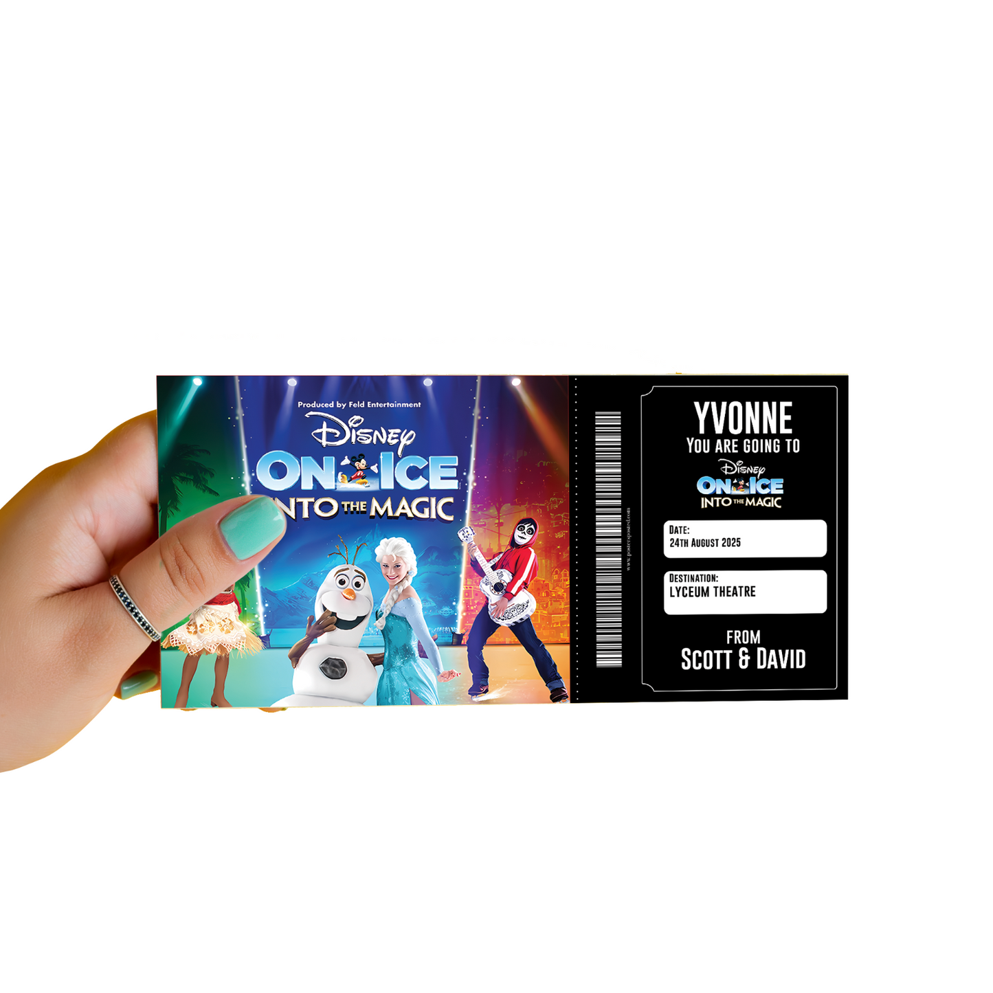 Disney On Ice Theatre Ticket Into The Magic Musical Gift Surprise Personalised