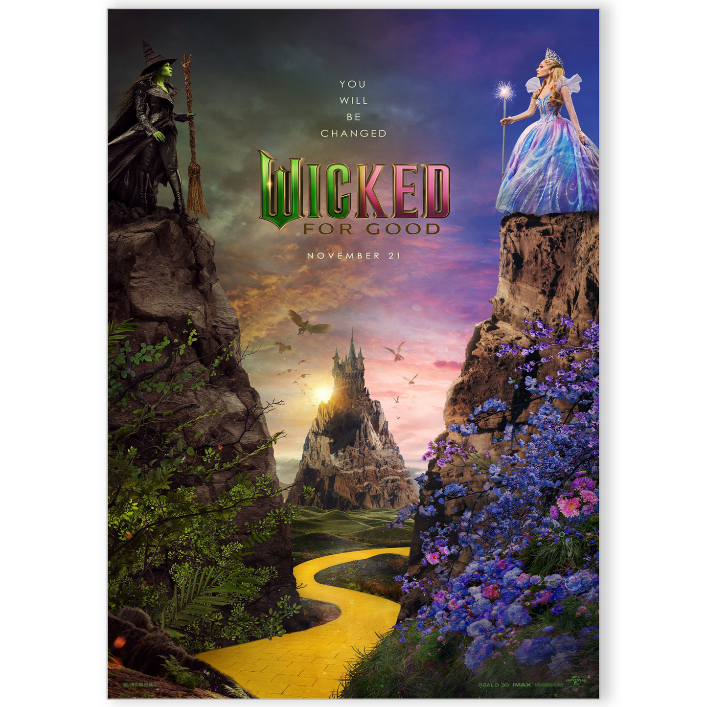Wicked For Good 2025 Poster Teaser Movie Print Cinema Wall Art A5-A3
