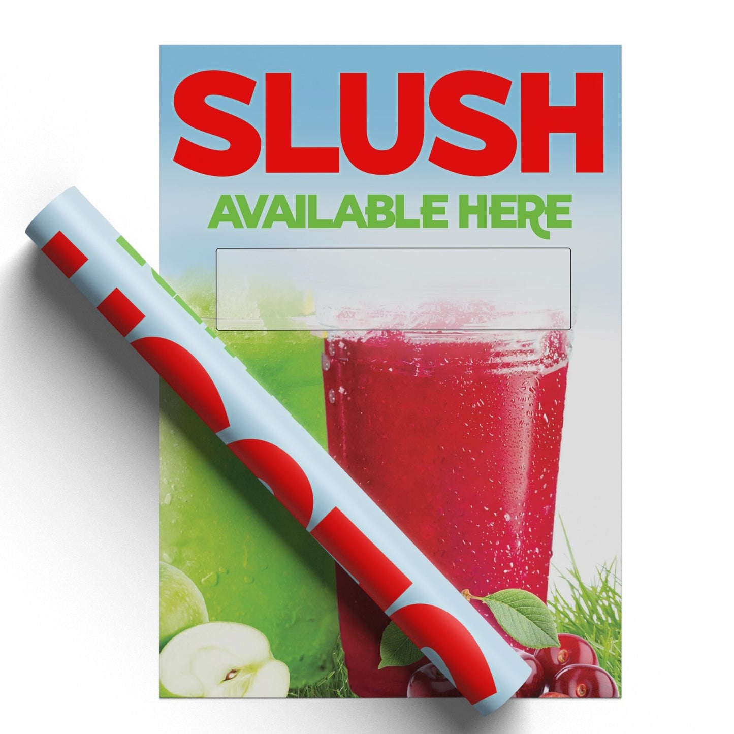 Ice Slush Sold Here Outdoor Poster Sign Print Window Advertisement Display Print