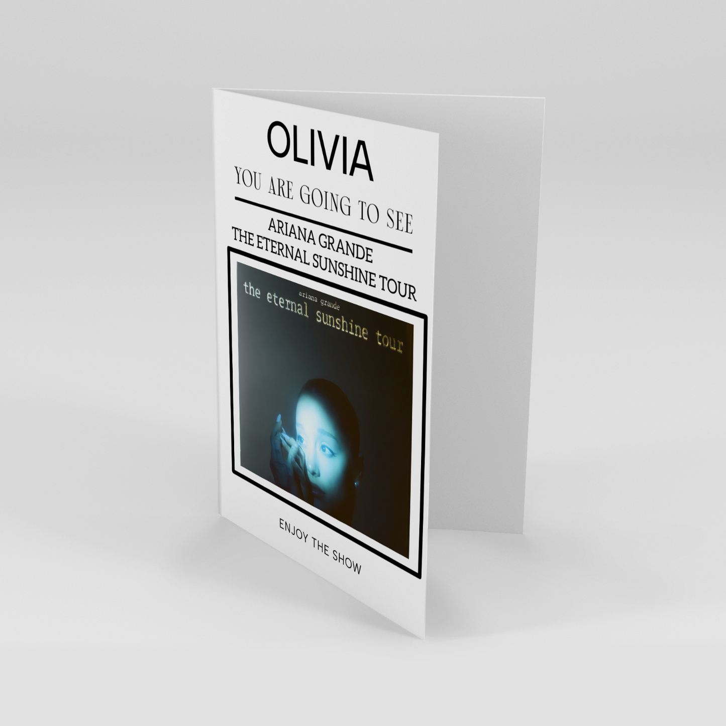 You're Going To See Ariana Grande 2026 UK Tour Personalised Birthday Gift Card