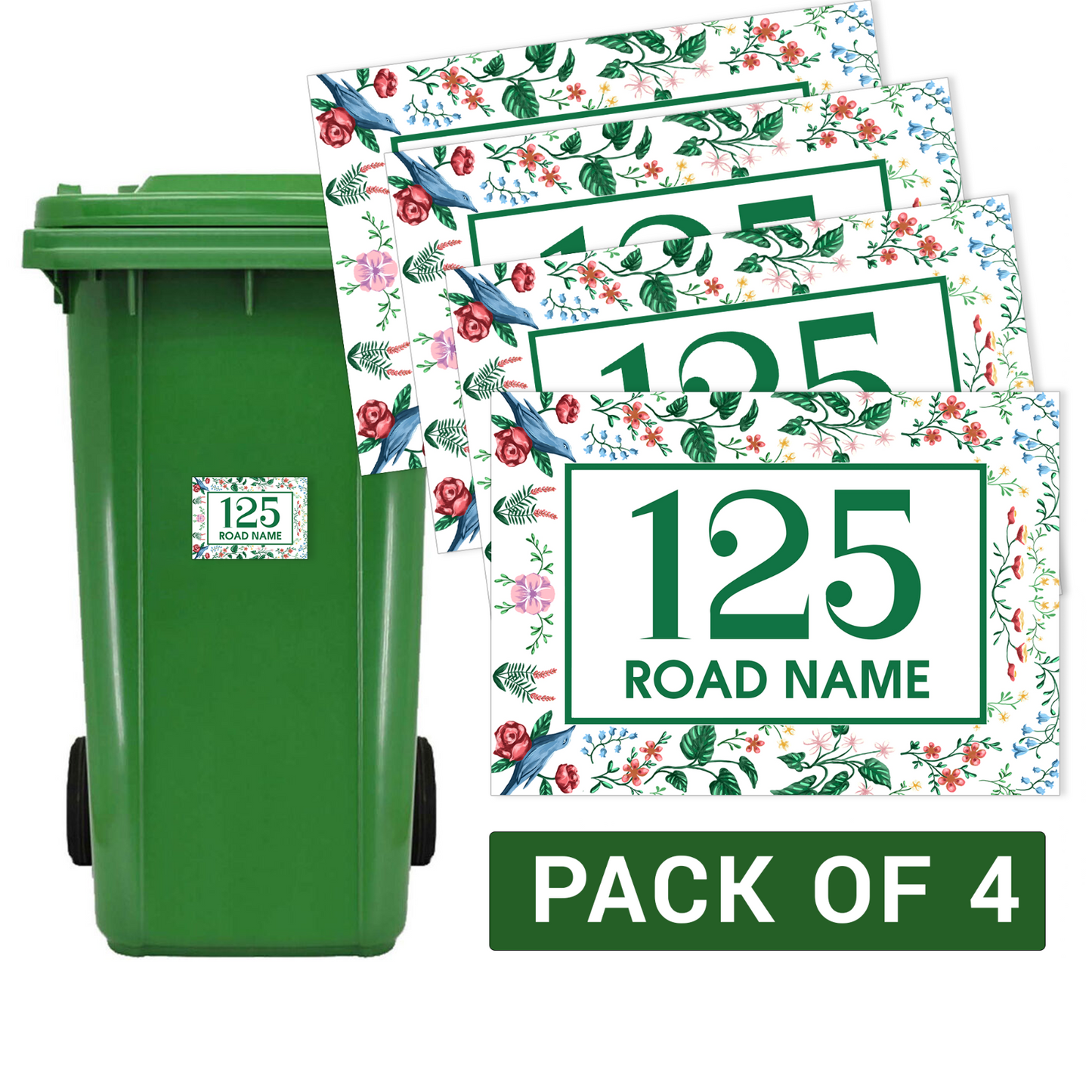 Wheelie Bin Stickers Numbers House Numbers Road Street Name Personalised Sign