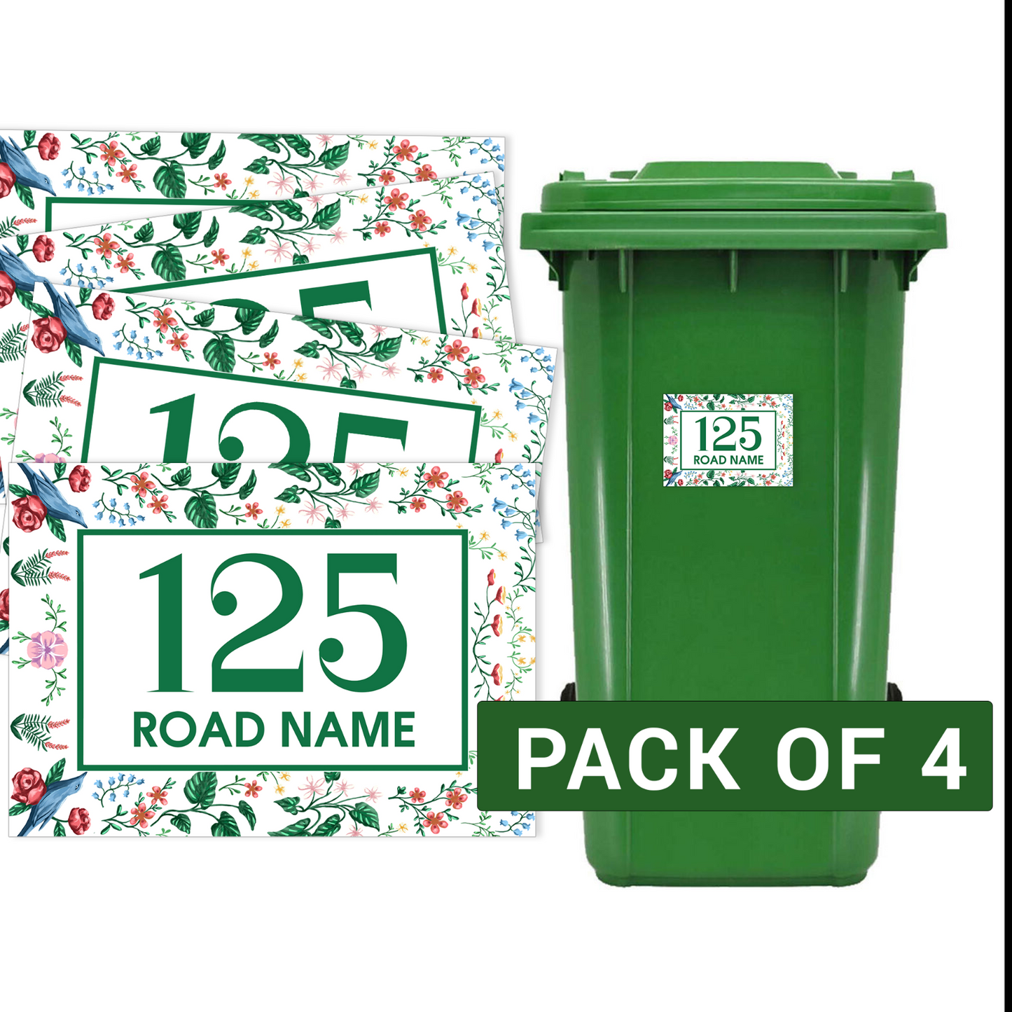 Wheelie Bin Stickers Numbers House Numbers Road Street Name Personalised Sign