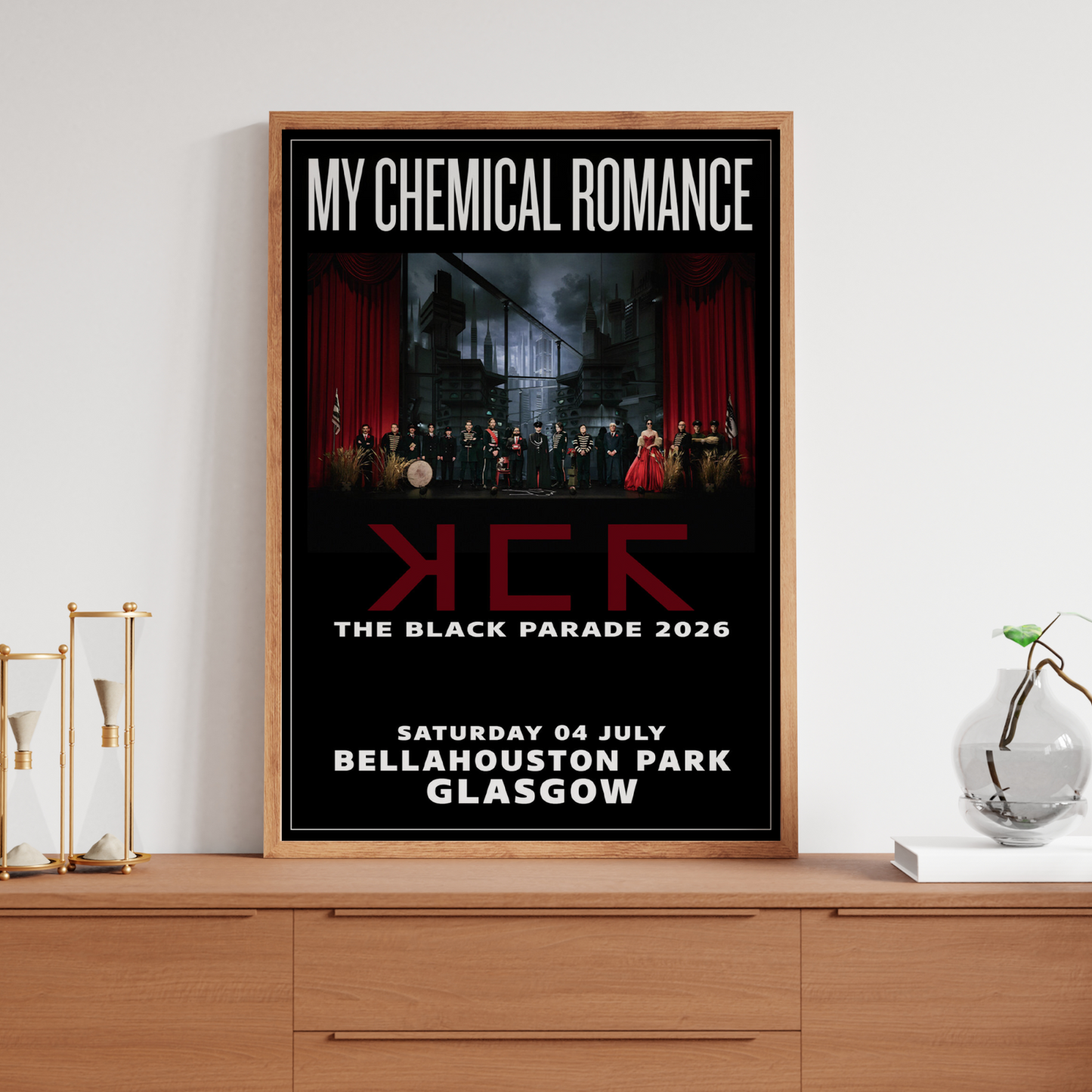 My Chemical Romance Music Poster Glasgow Concert Poster Print For MCR Rock Fans
