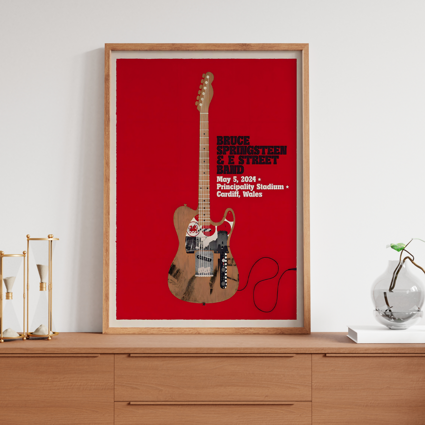 Bruce Springsteen 2024 Cardiff Wales Poster Principality Stadium UK Tour Poster