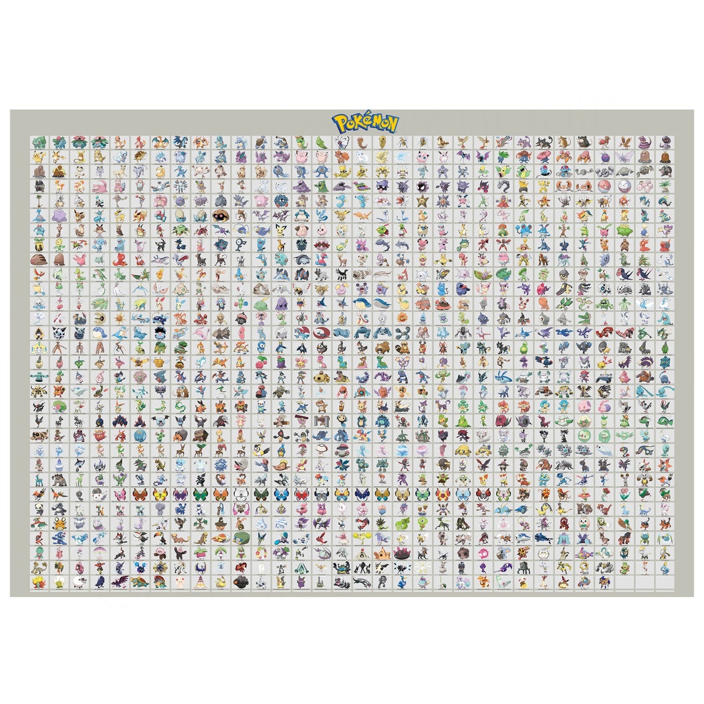 Pokemon Full Pokedex 1-816 Gen 1 To Gen 8 Poster Art Print A5 A4 A3