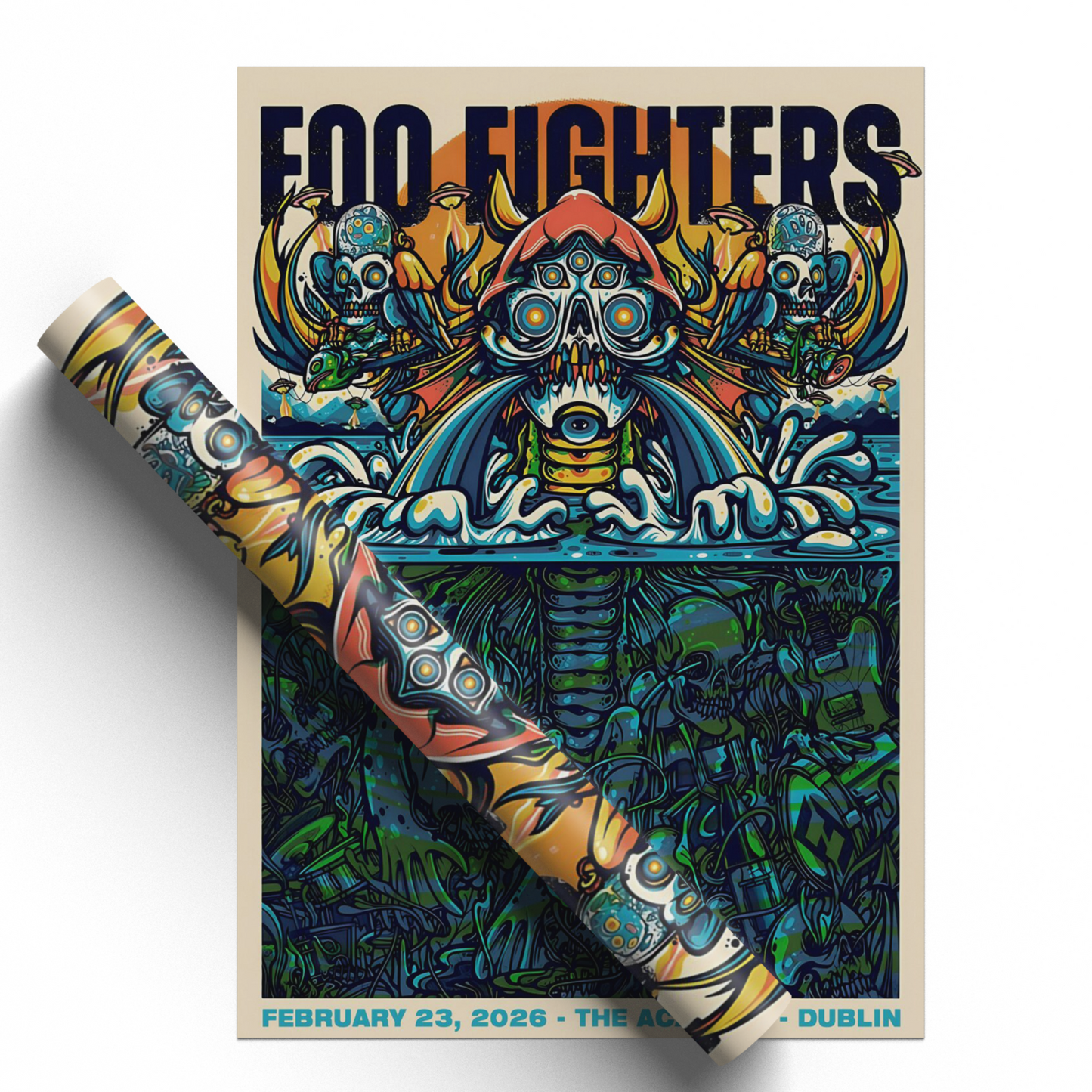 Foo Fighters Concert Poster 23th Feb Dublin Print Poster For Foo Fighters Fan