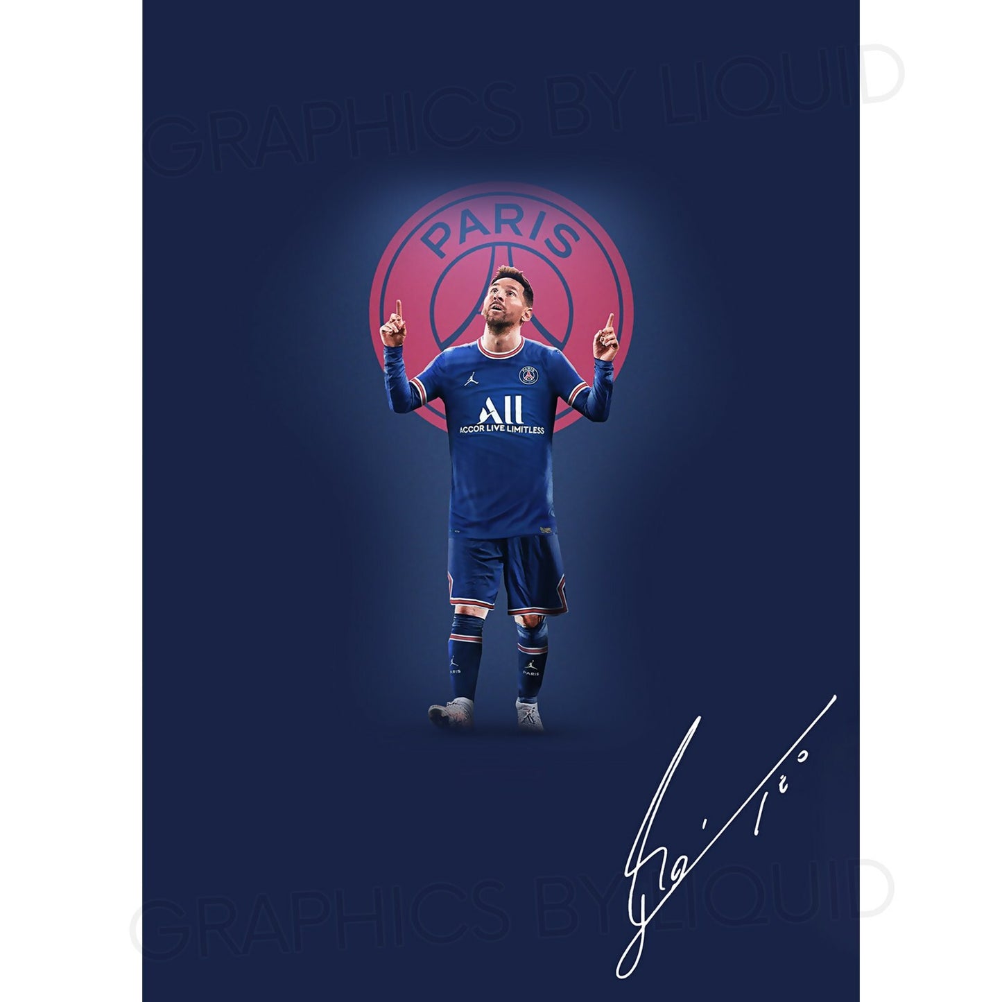 Lionel Messi 10 PSG Football Player Barca Wall Art Bedroom Kids Poster Print