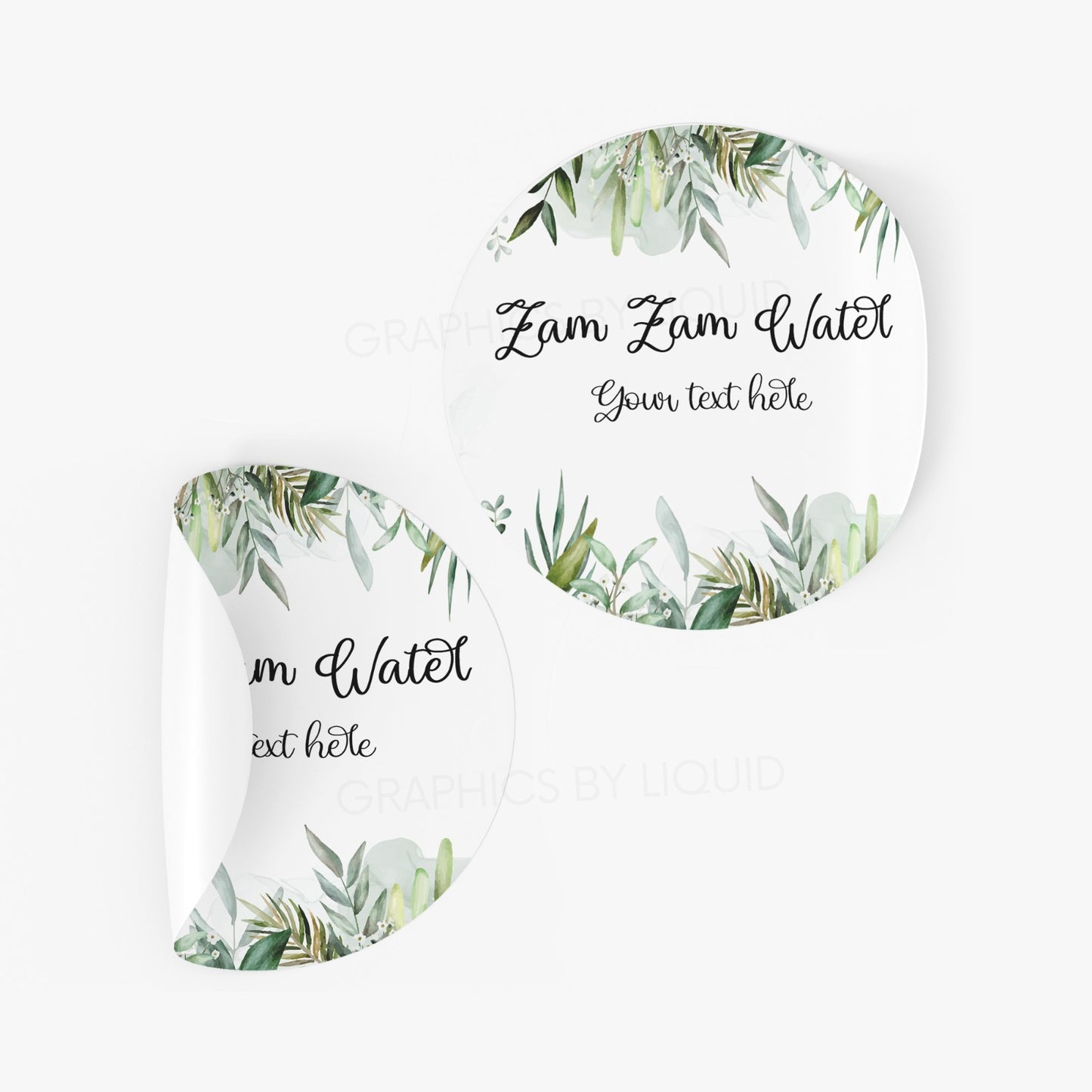 Personalised Zam Zam Water Stickers Ramadan Bottle Labels Islamic Gift