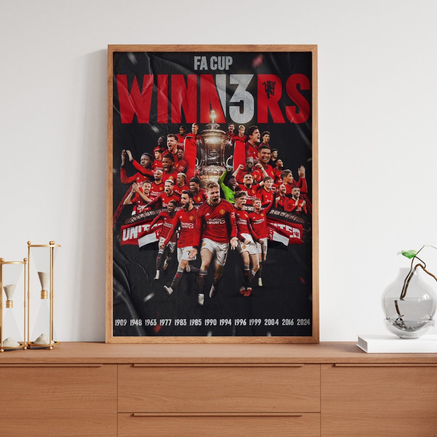Manchester United FA Cup 2024 Winners Poster - A5-A3 - BUY 2 GET 2 FREE