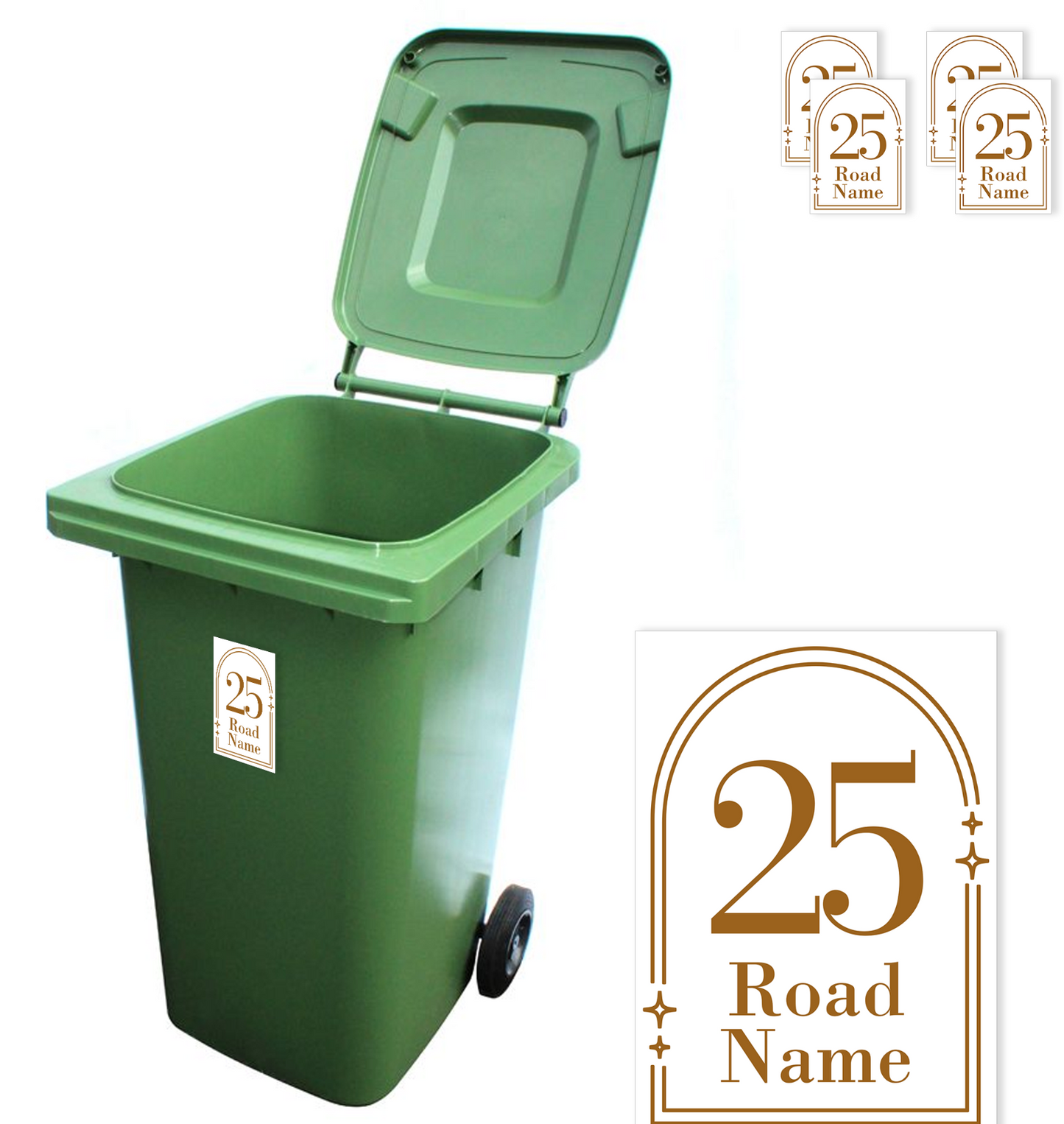 Wheelie Bin Number Stickers Personalised House Address Number Labels Sign