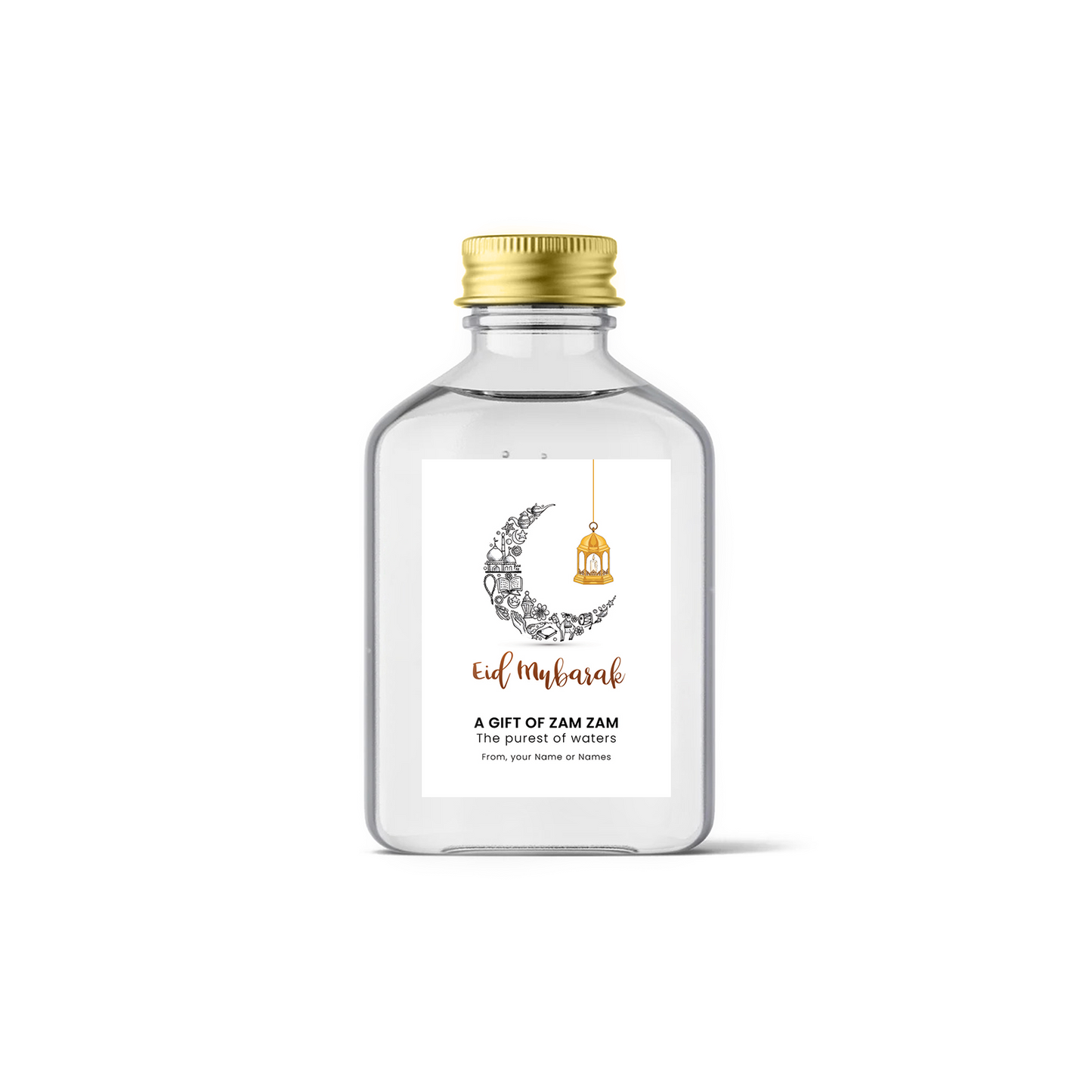 Eid Mubarak Water Bottle Labels Personalised Islamic Zam Zam Stickers Favour