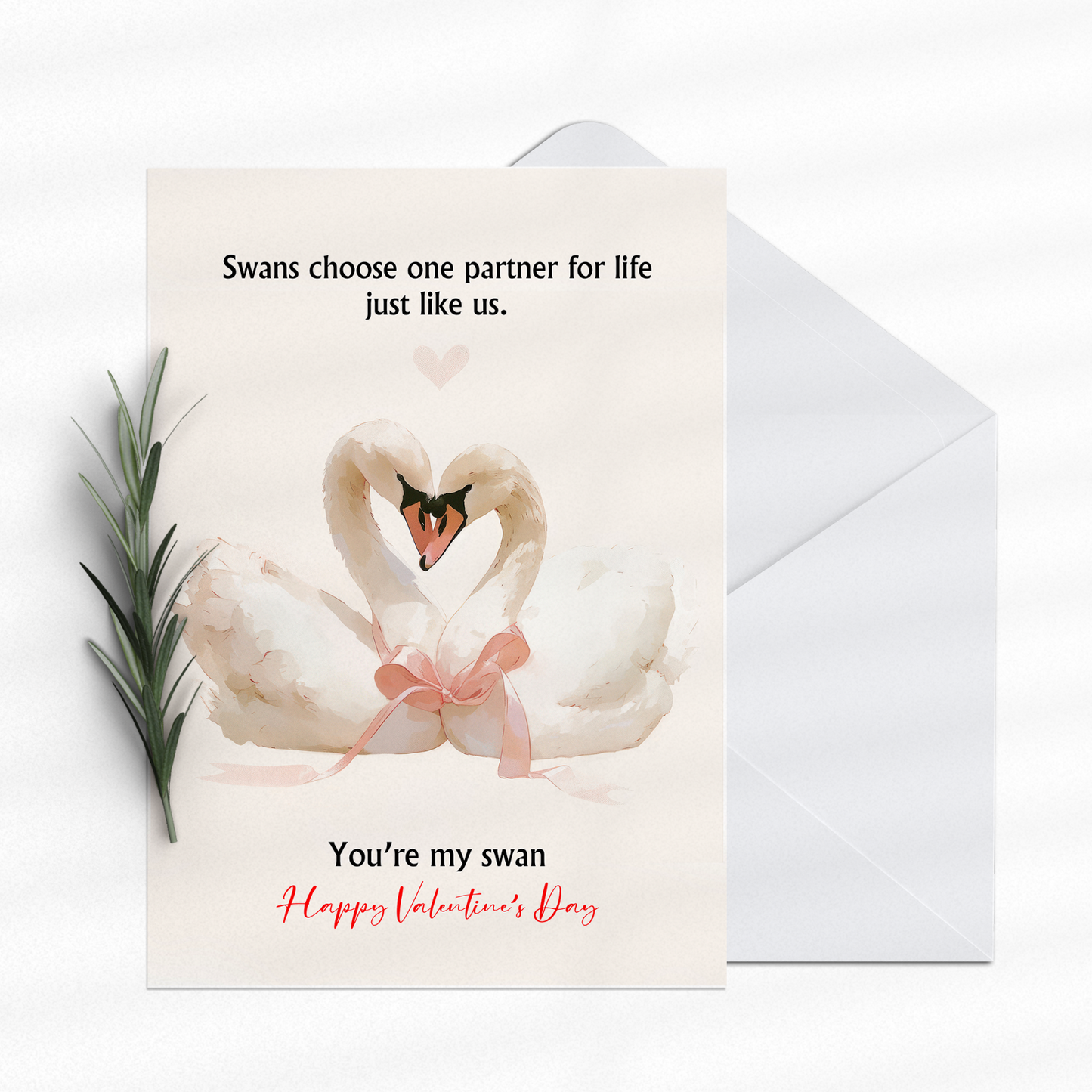 Valentines Day Card Personalised Gift My Swan Card Husband Wife BF GF Fiancée