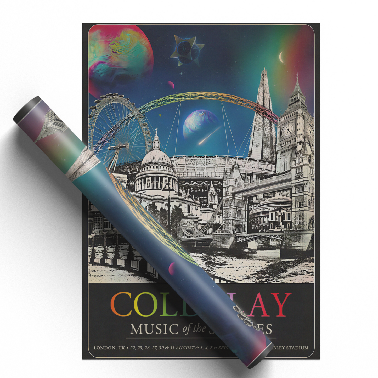 Coldplay Music Of The Spheres 2025 Poster UK Tour Print A5-A3 Wembley Stadium