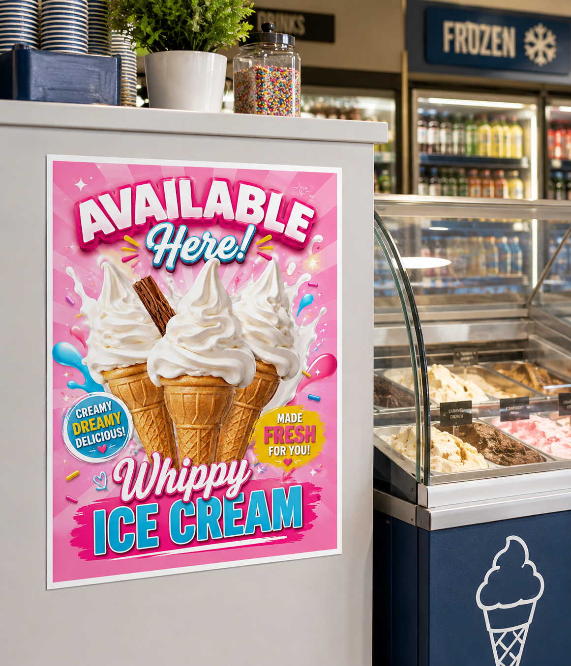 Ice Slush Sold Here Shop Restaurant Advertisement Display Poster Print A5-A3