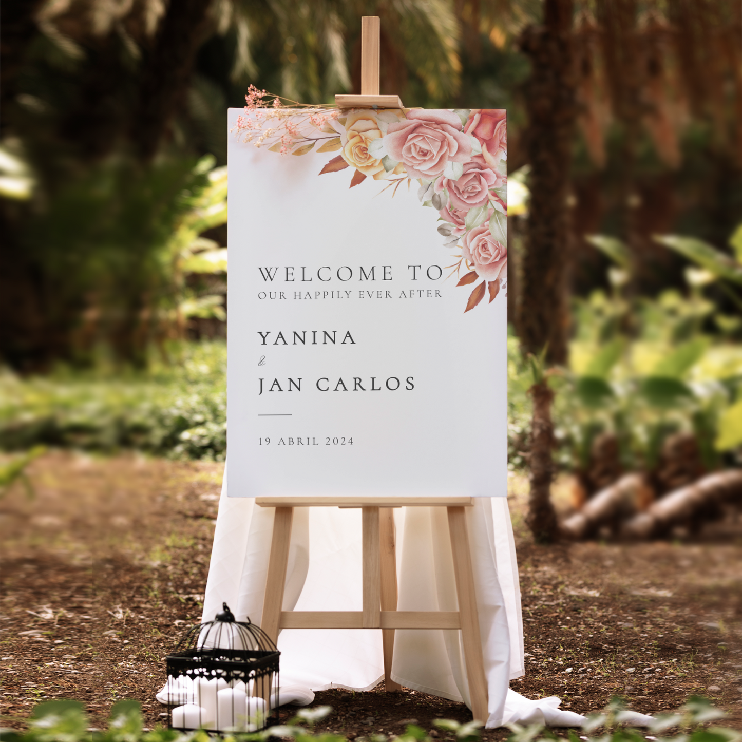 Wedding Welcome Sign Personalised Entrance Poster Wedding Entrance Sign A5-A3