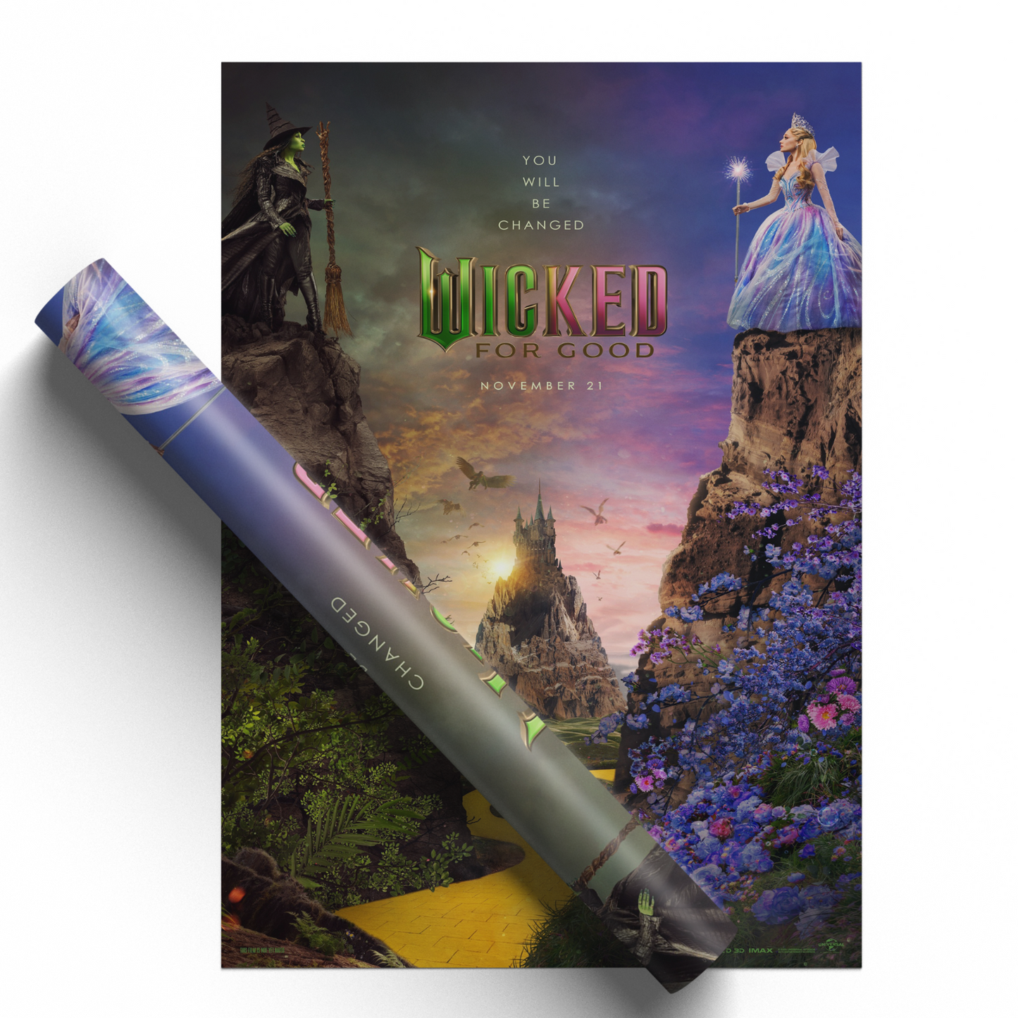 Wicked For Good 2025 Poster Teaser Movie Print Cinema Wall Art A5-A3