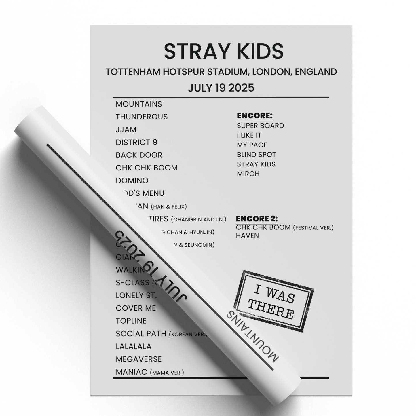 Stray Kids London 2025 Setlist Poster For Stray Kids Fans Poster Setlist A5-A3