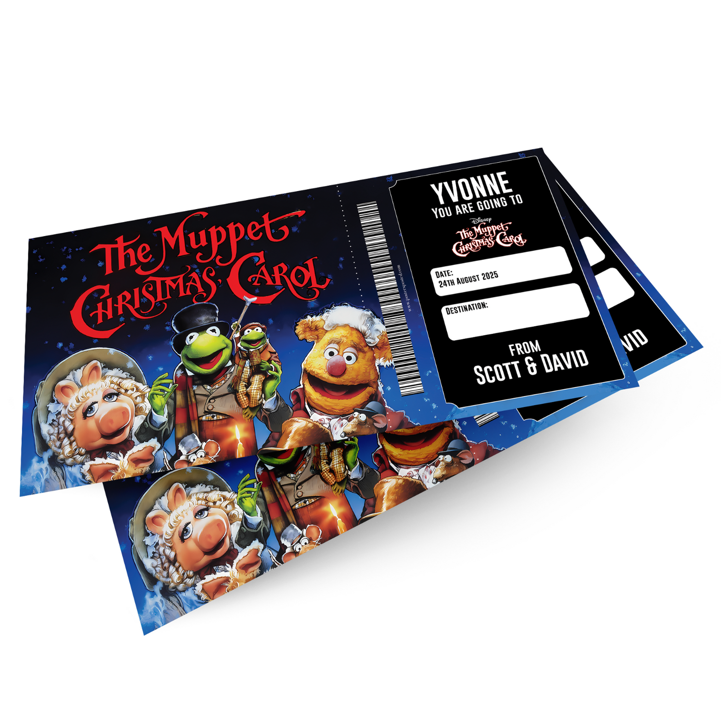 The Muppets Christmas Carol Musical Theatre Gift Ticket Personalised Ticket