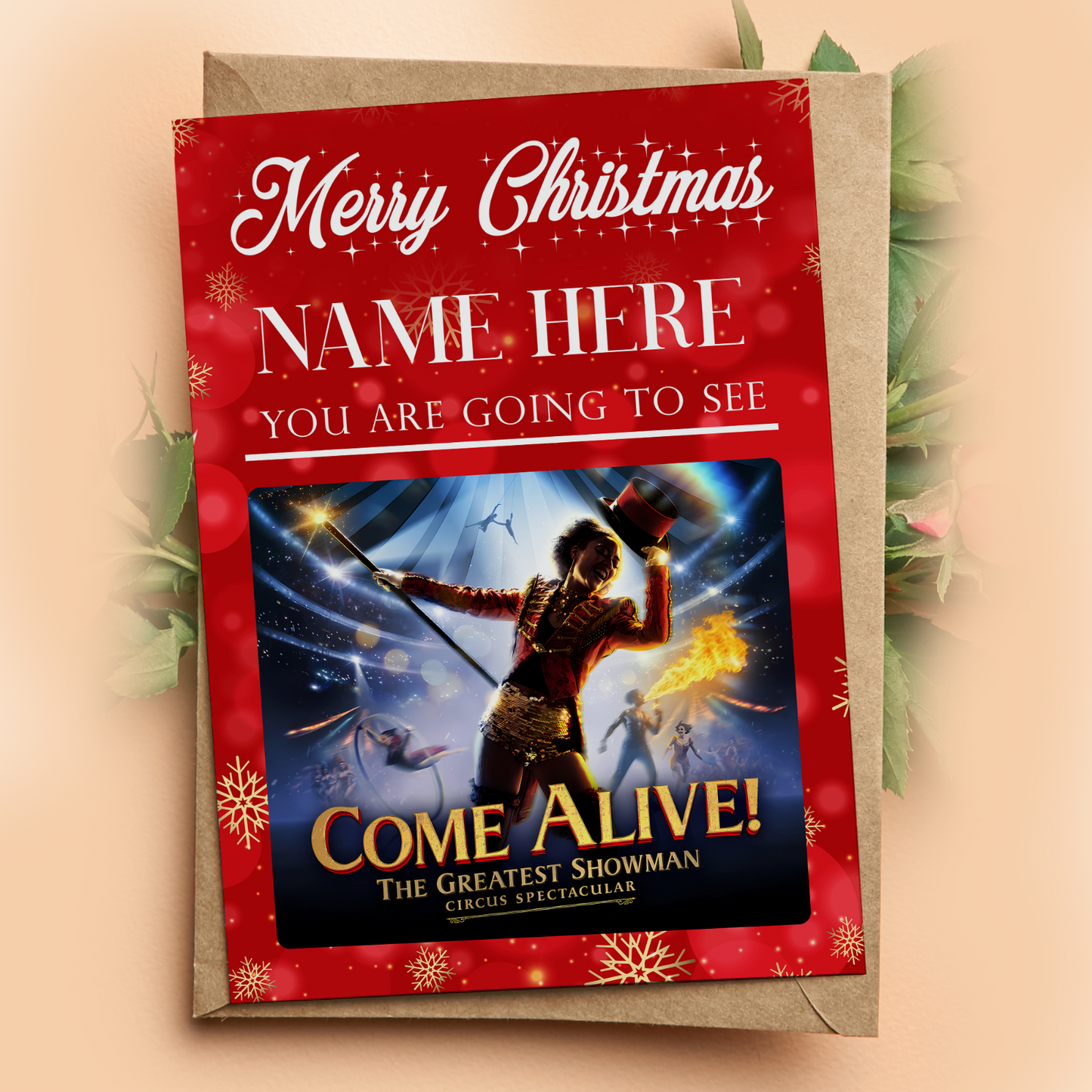 You're Going To See Come Alive! Greatest Showman Christmas Personalised Card