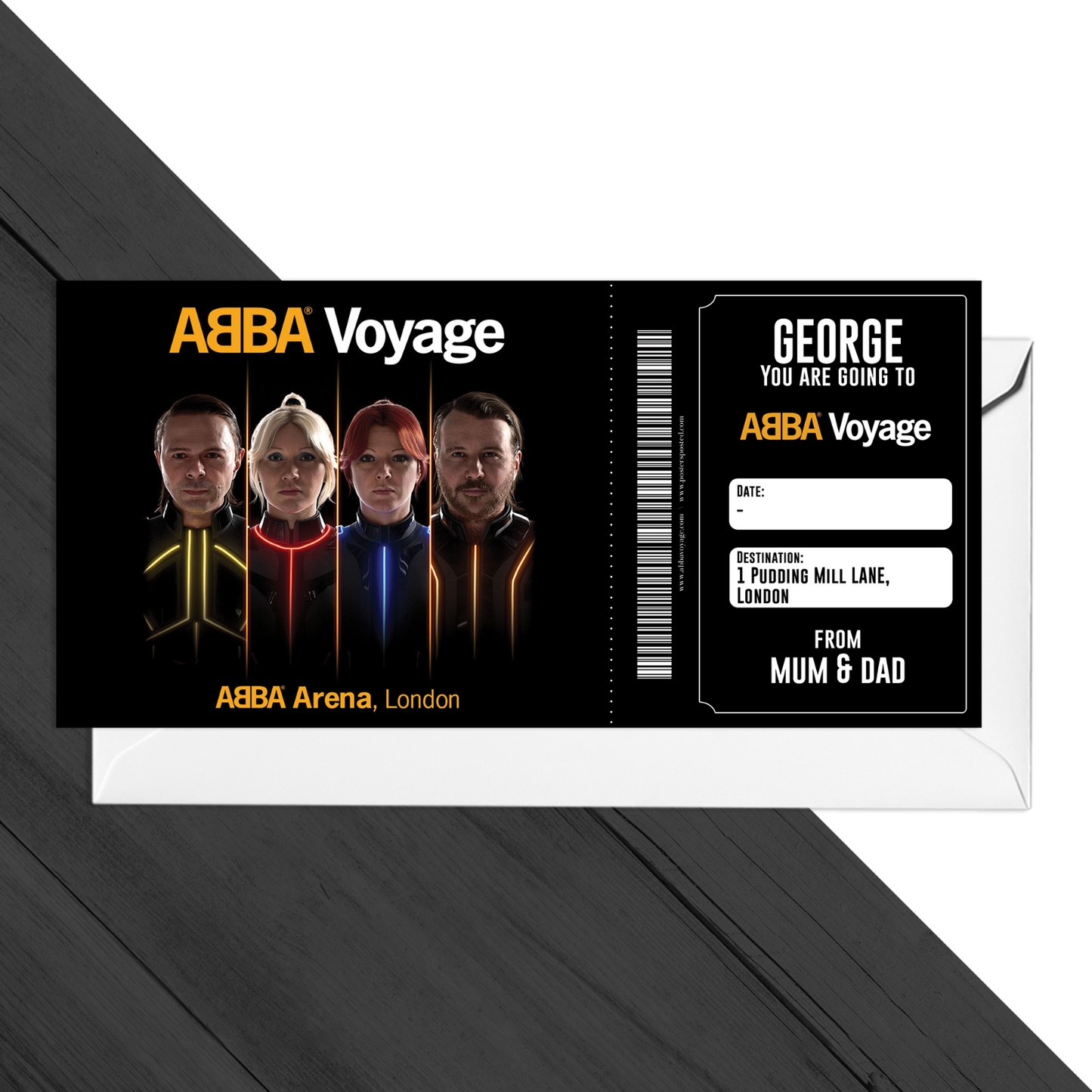 ABBA VOYAGE CONCERT ticket gift Birthday Surprise Any OCCASION Gift Ticket