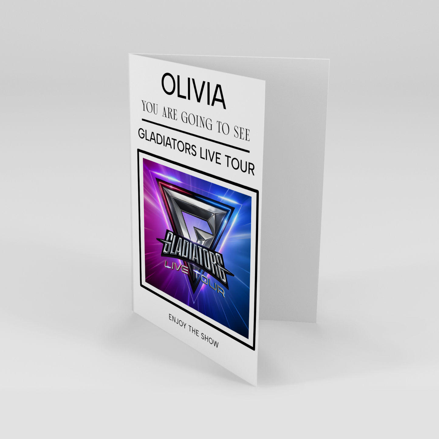 You're Going To See Gladiators Live Tour 2025 UK Tour Personalised Birthday Card