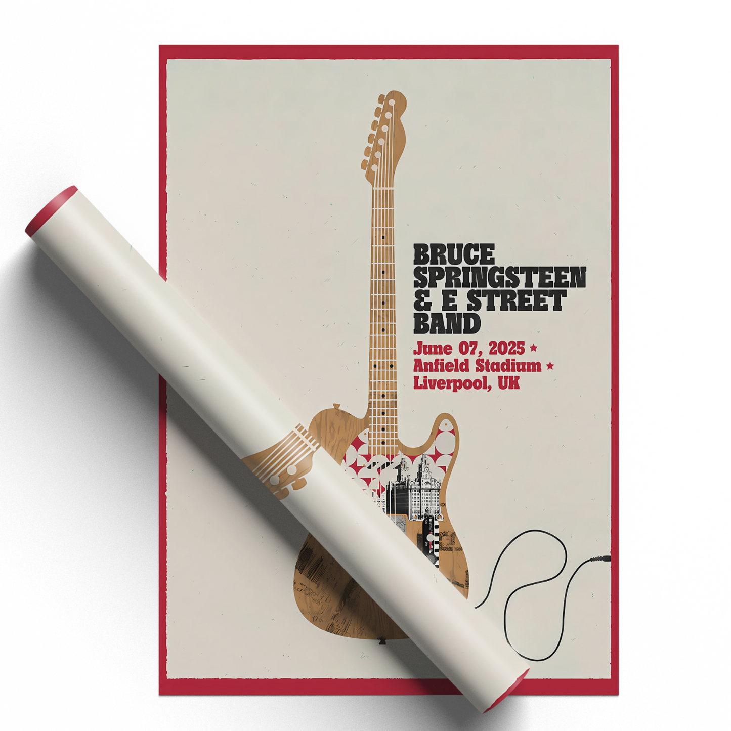 Bruce Springsteen Concert Poster Liverpool Anfield 7 Jun For The Boss A5-A3