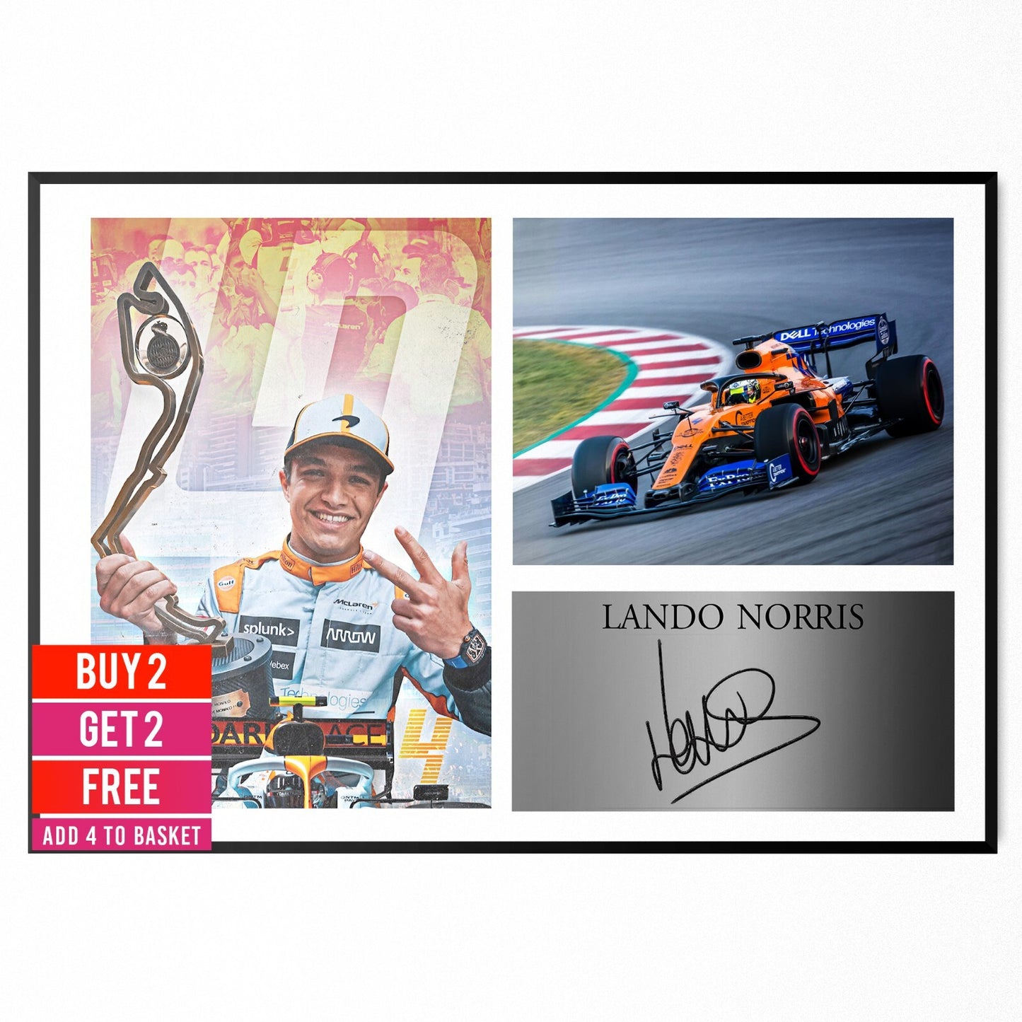 Lando Norris Formula 1 F1 Driver Signed Autograph Photo Poster Memorabilia