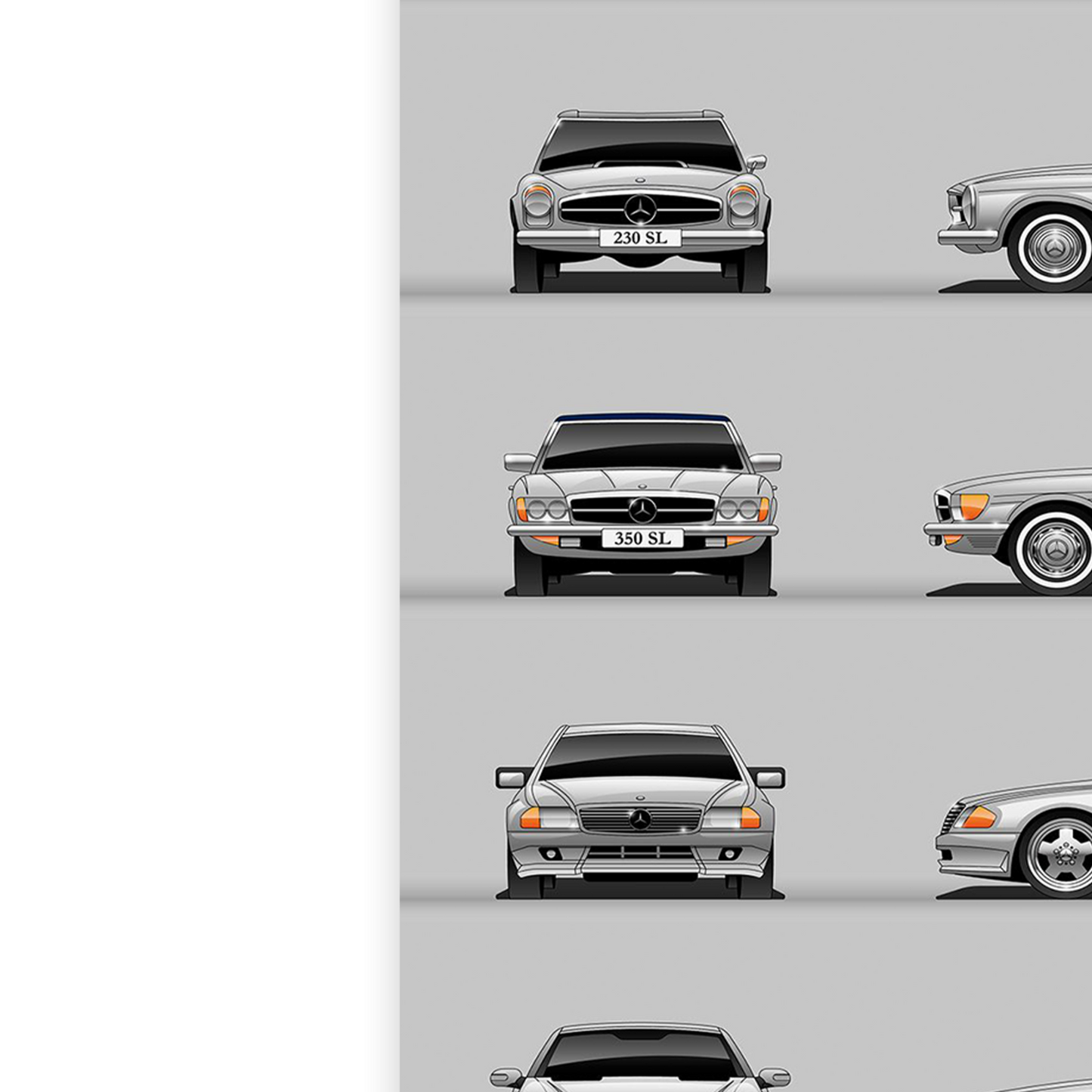 Mercedes Benz SL Evolution Wall Art Poster Sports Car Picture Print A5 A4 A3
