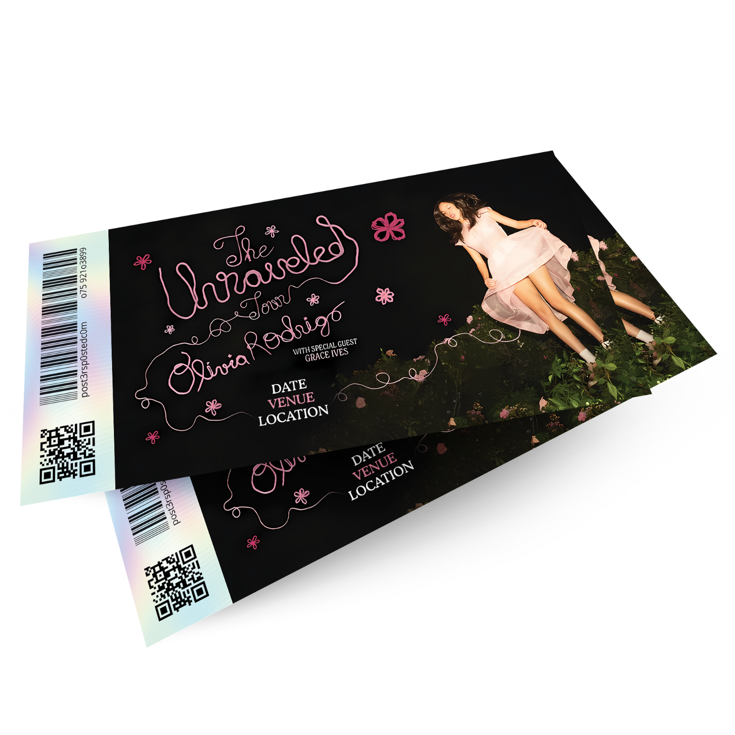 Olivia Rodrigo The Unraveled Tour Concert Reveal Mock Ticket Stub Ticket Gift