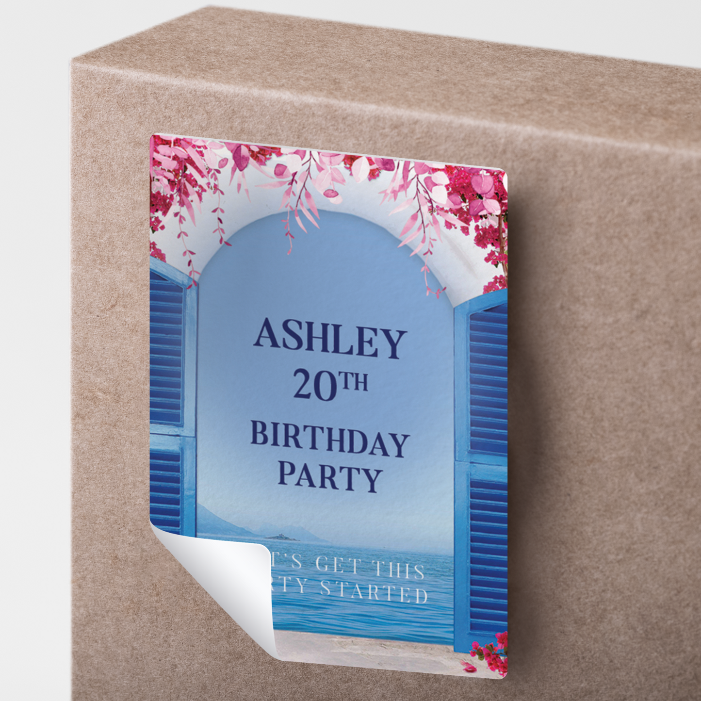 Personalised Birthday Sticker Mamma Mia! Themed Birthday Party Bag Sweet Cone