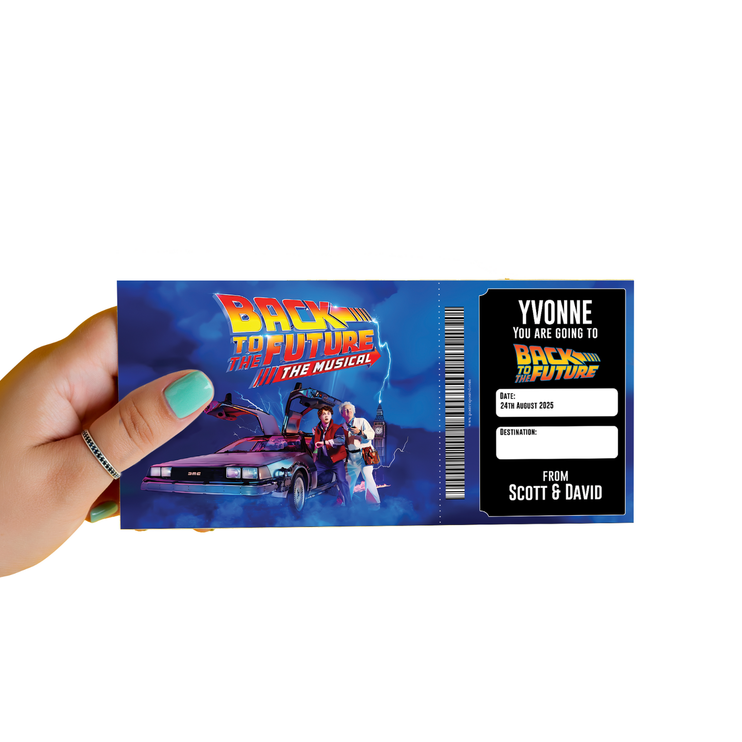 Back To The Future Musical Theatre Ticket Personalised Gift