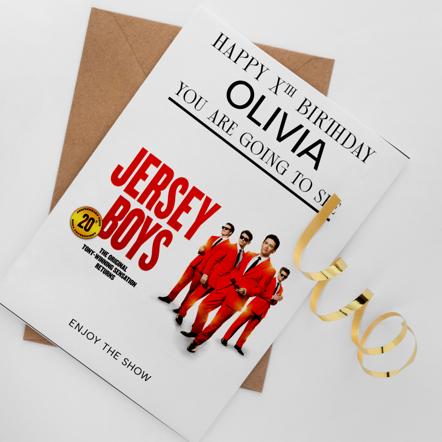 You're going to see JERSEY BOYS THE MUSICAL Birthday Card Personalised Gift