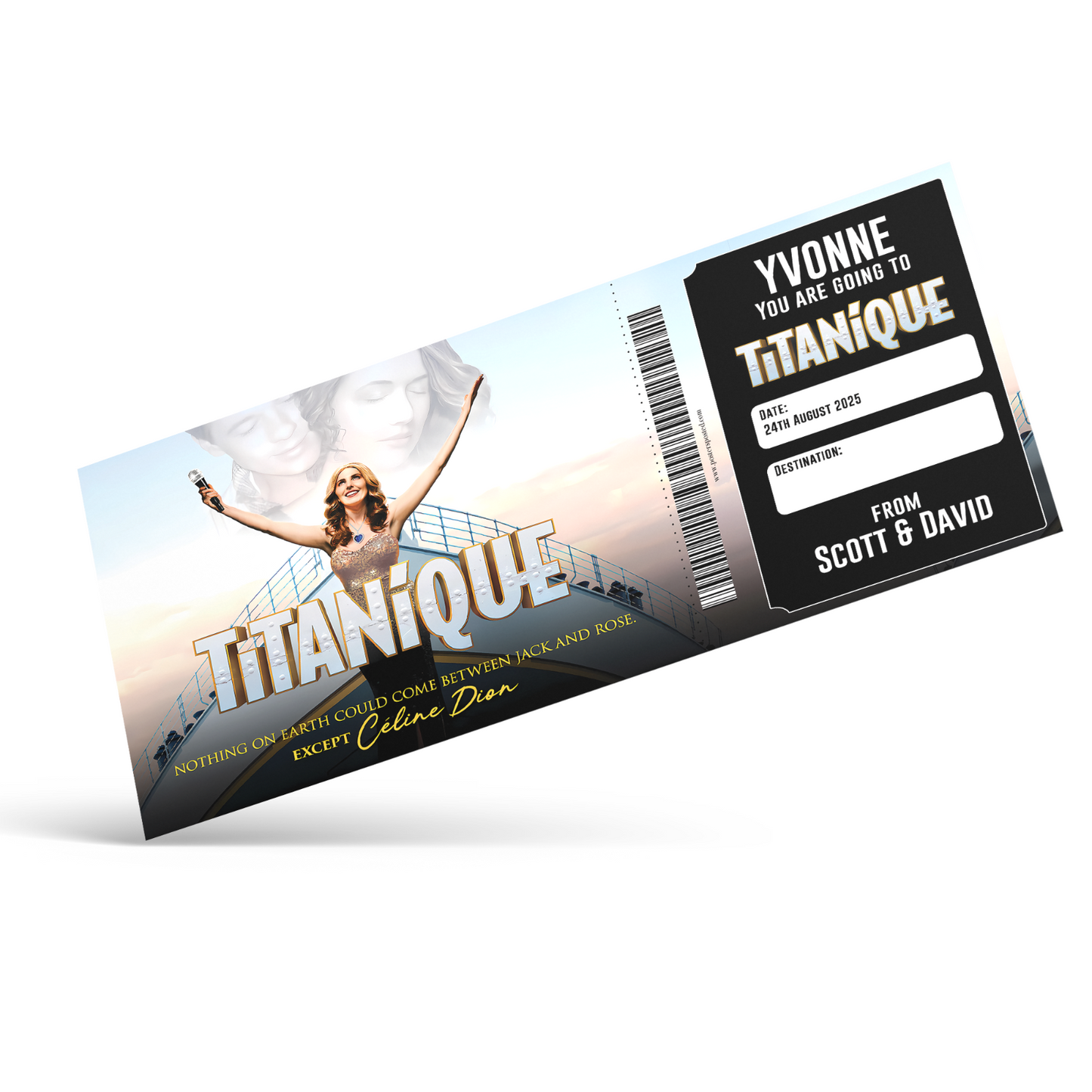 Titanique Musical Theatre Ticket 2026 Gift Personalised Christmas Xmas Ticket