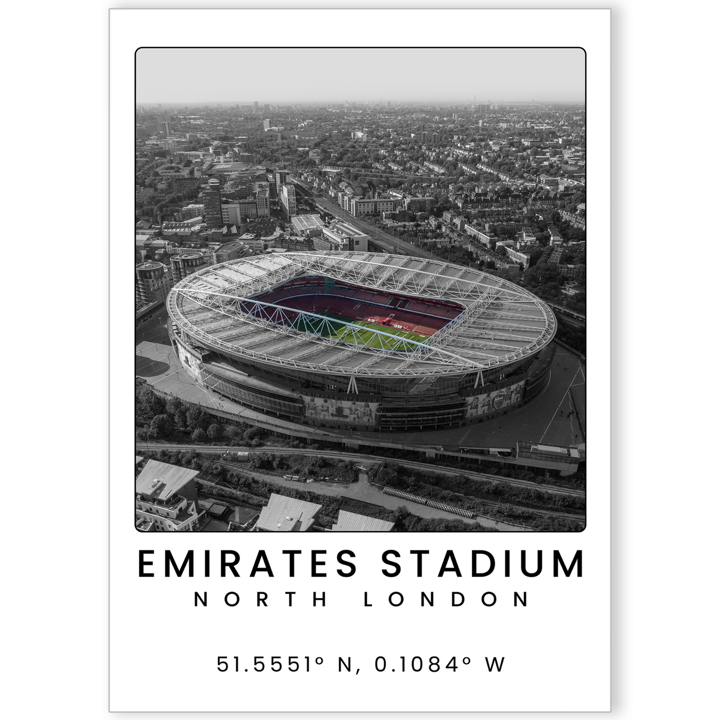 Arsenal Football Poster Emirates Stadium Wall Art Print For Arsenal Fans A5-A3