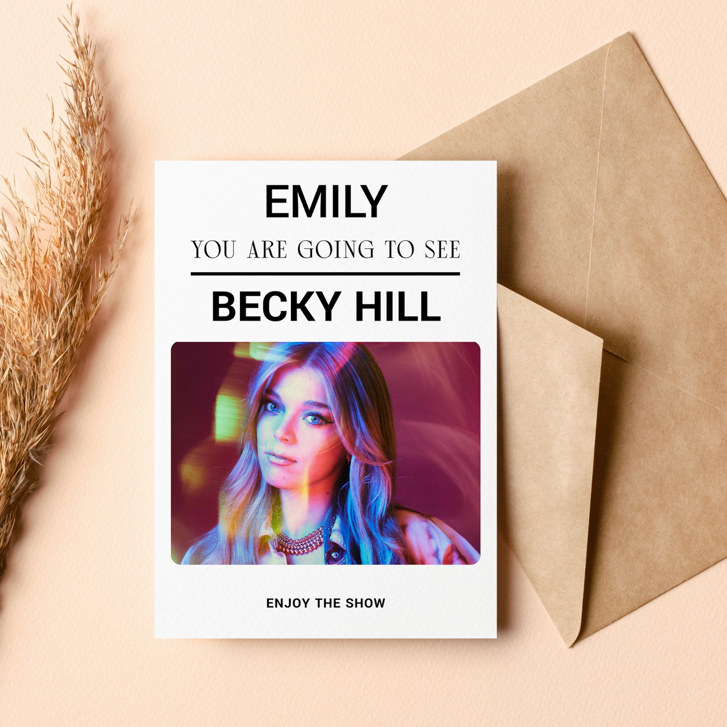 Becky Hill Live! Card Tour 2024 Personalised Birthday Gift YOU'RE GOING TO SEE