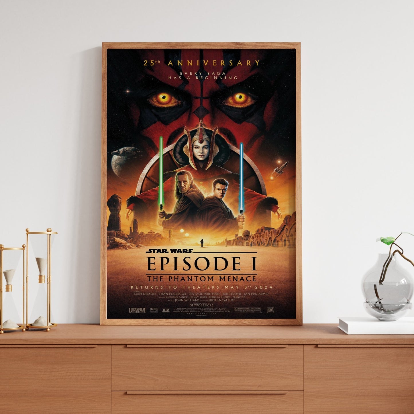 Star Wars The Phantom Menace 25th Anniversary 2024 Poster A5-A3 Star Wars Movie