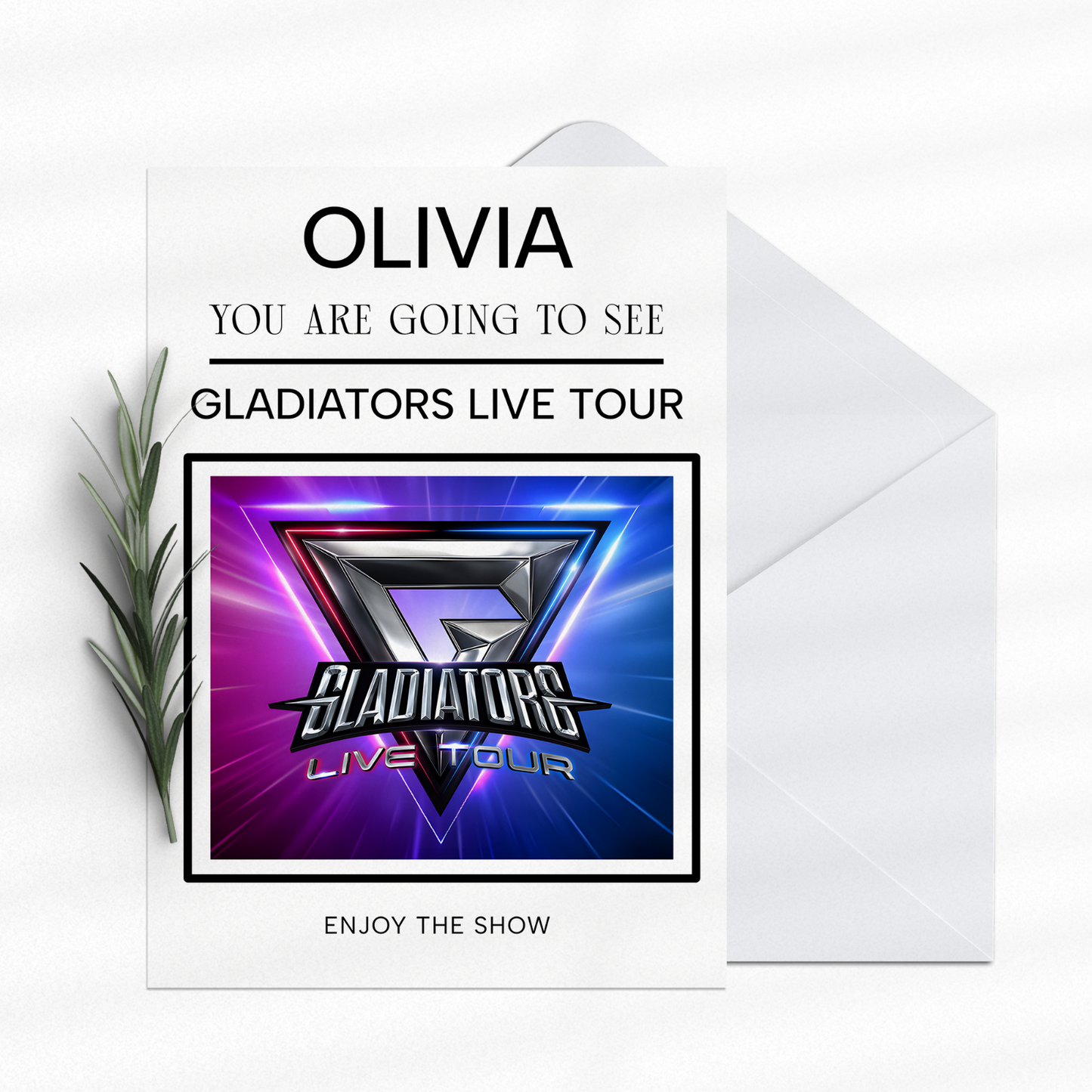 You're Going To See Gladiators Live Tour 2025 UK Tour Personalised Birthday Card