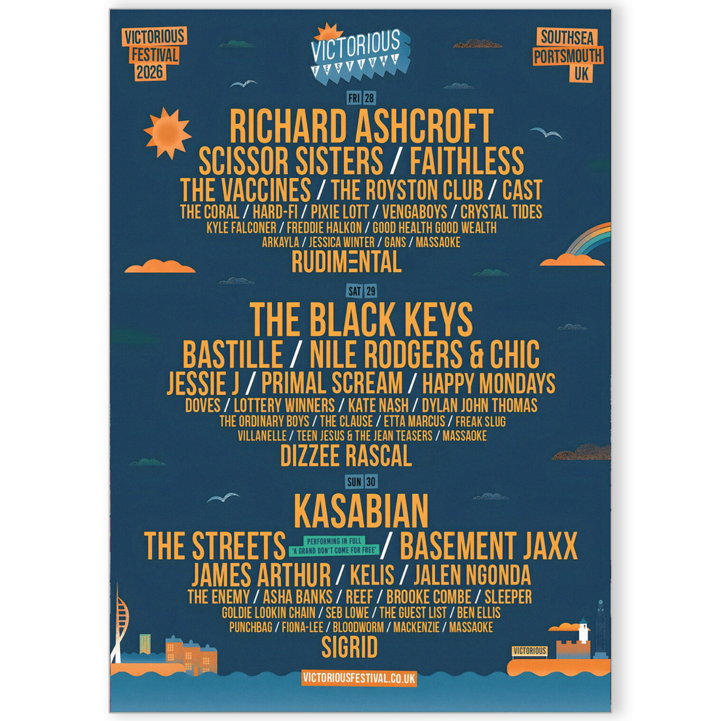 Victorious Festival 2026 Poster Music Poster Print For Music Fans Print A5 A4 A3