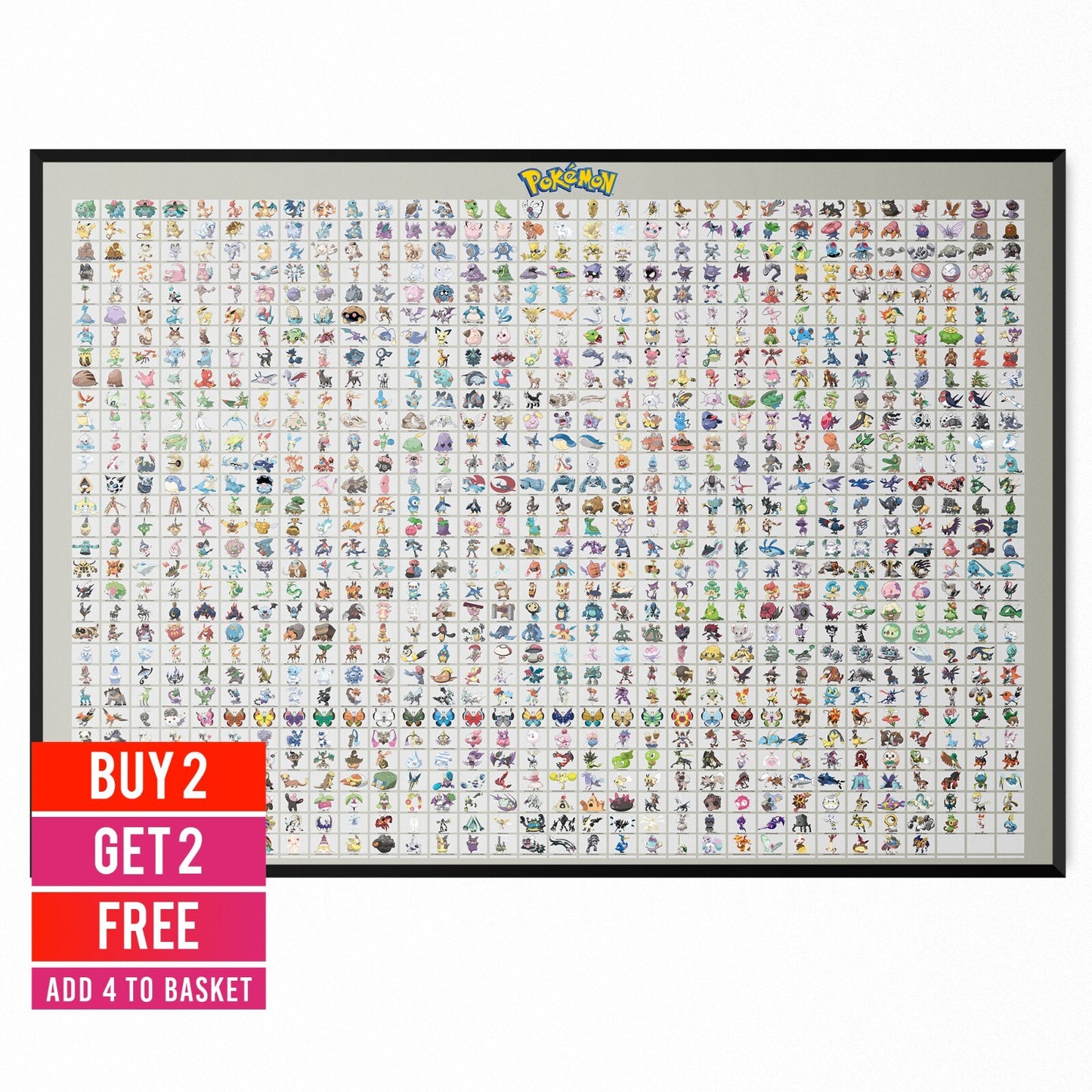 Pokemon Full Pokedex 1-816 Gen 1 To Gen 8 Poster Art Print A5 A4 A3
