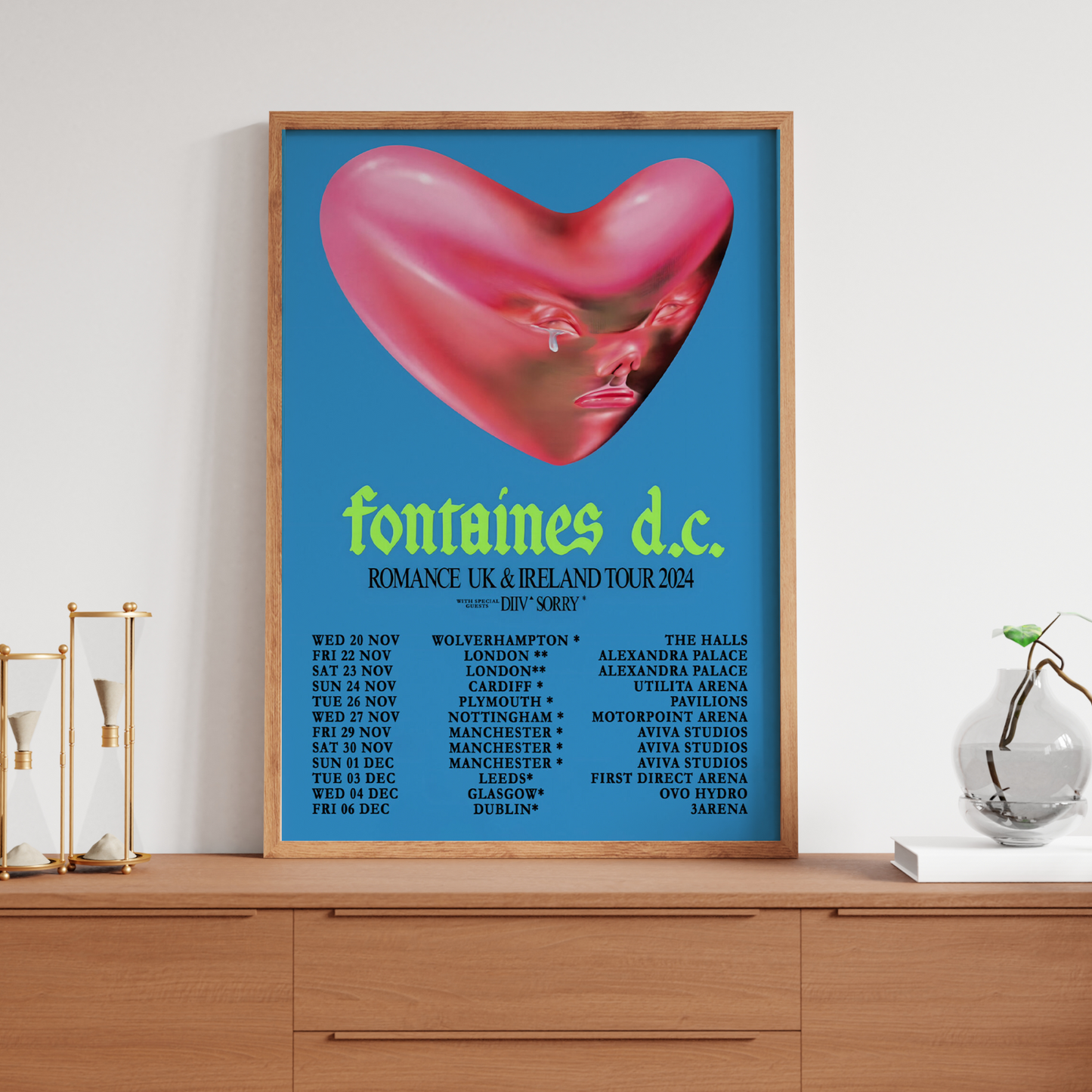 Fontaines D.C. Poster Music Band Uk Ireland 2024 Tour Poster For Fontaines Fans